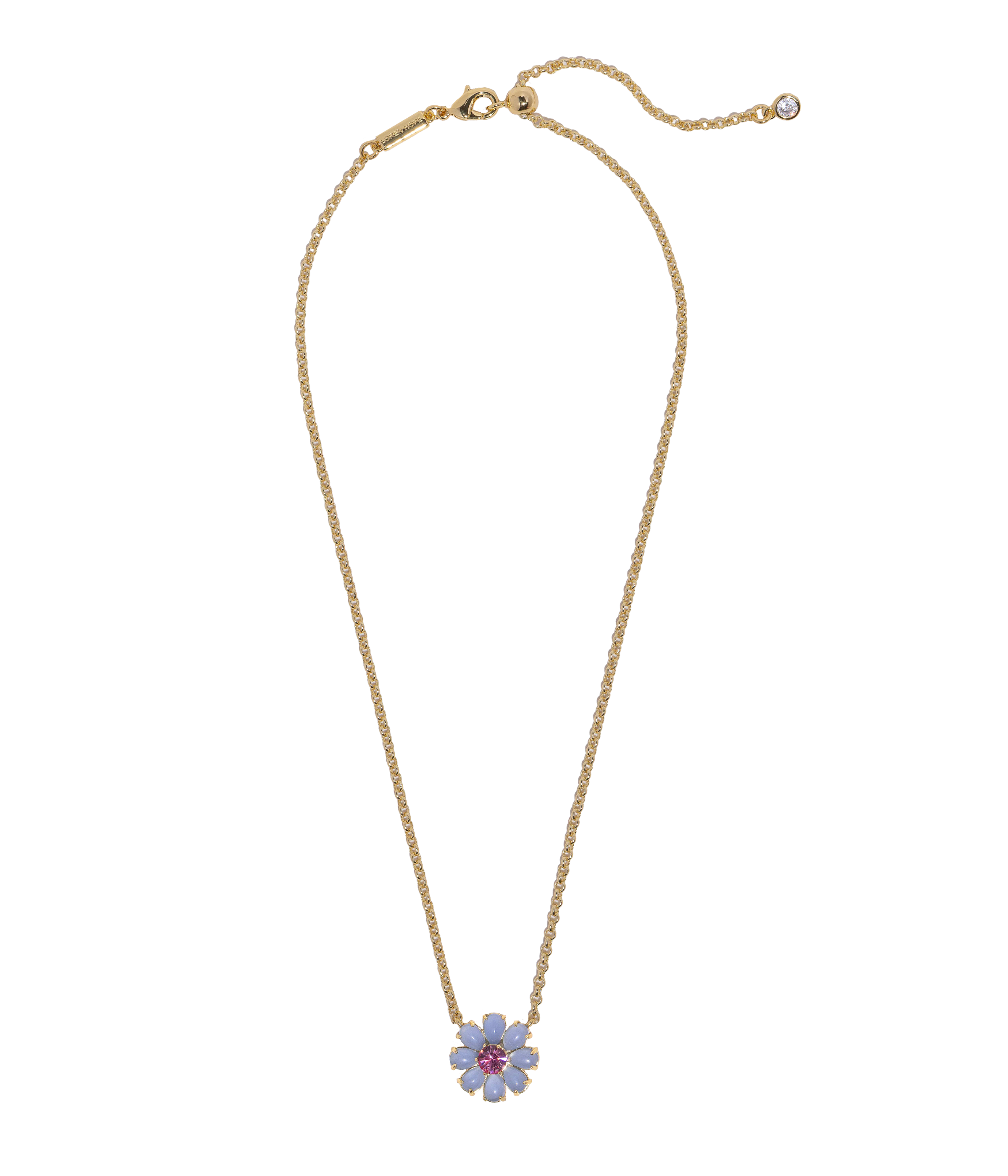 Emeline Flower Necklace in Rose Quartz