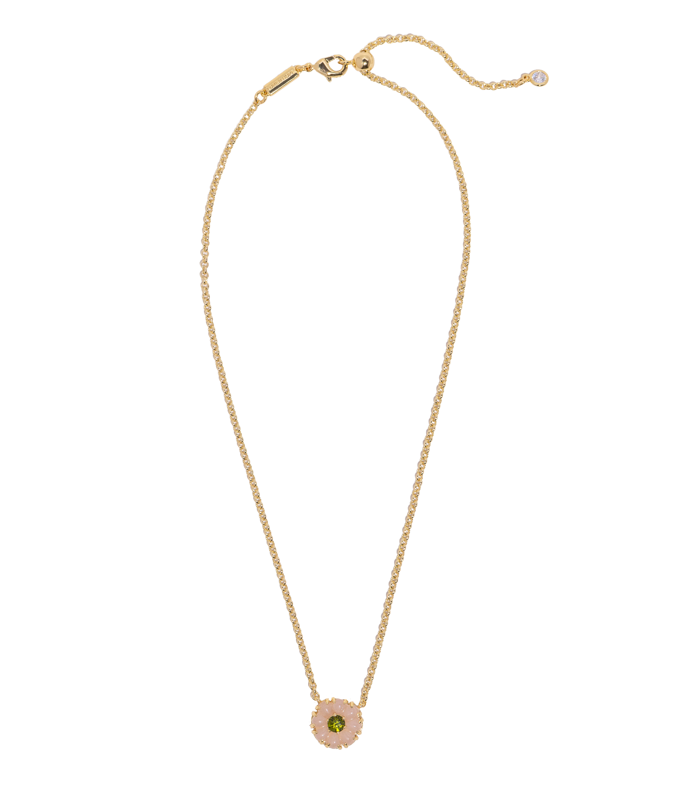 Emeline Flower Necklace in Rose Quartz