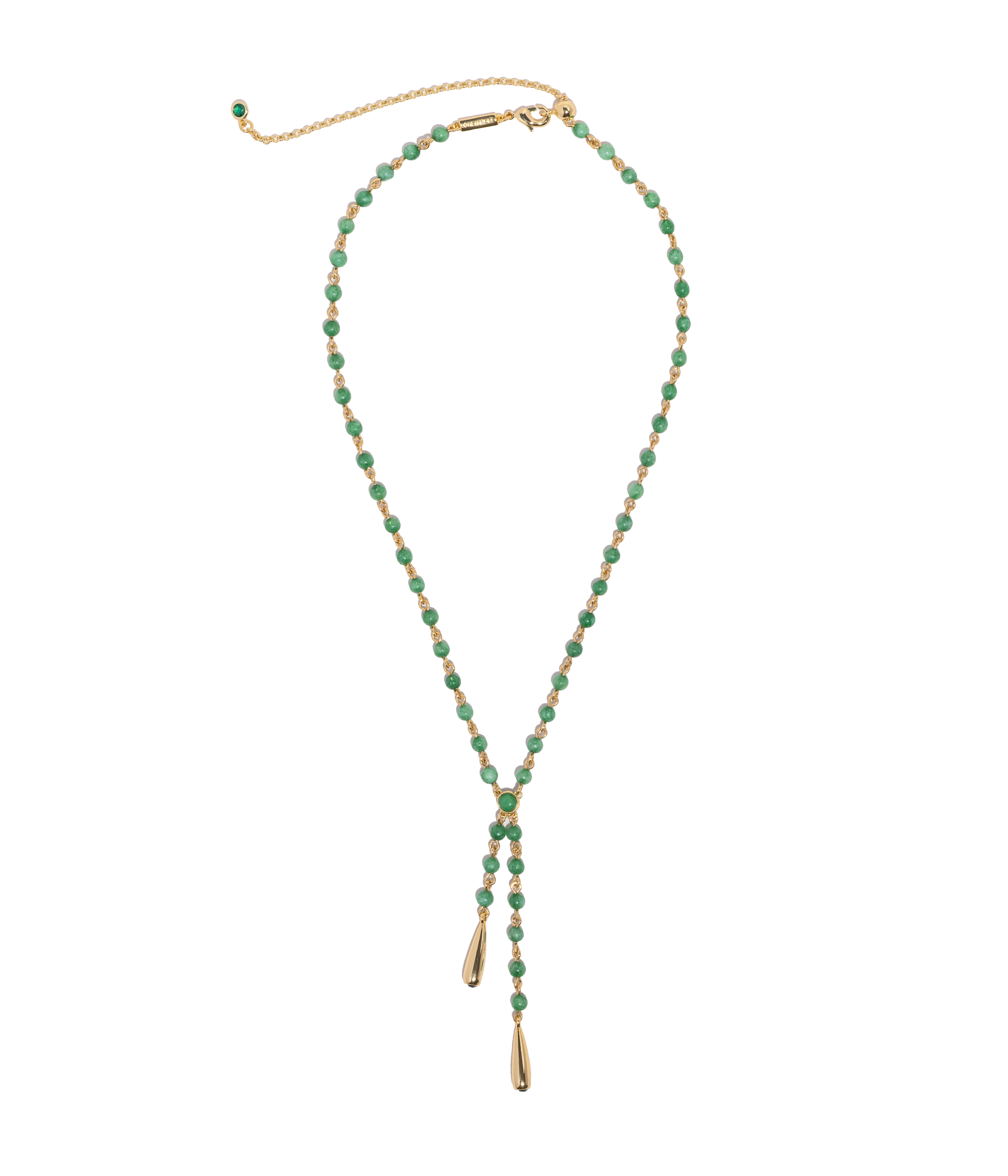 Sabine Y Necklace in Green - Loren Hope