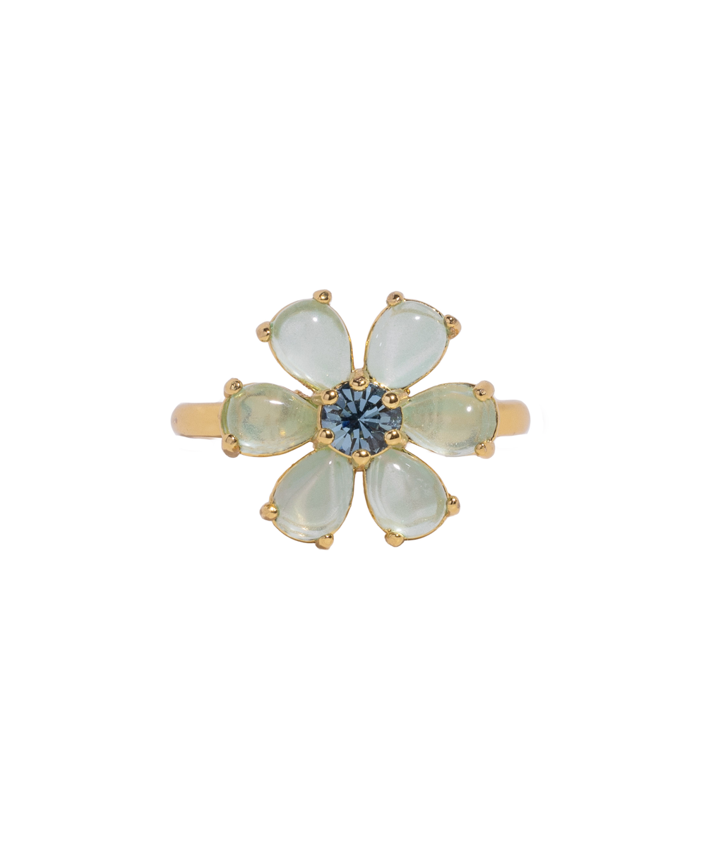 Emeline Flower Ring in Mint