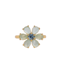 Emeline Flower Ring in Mint