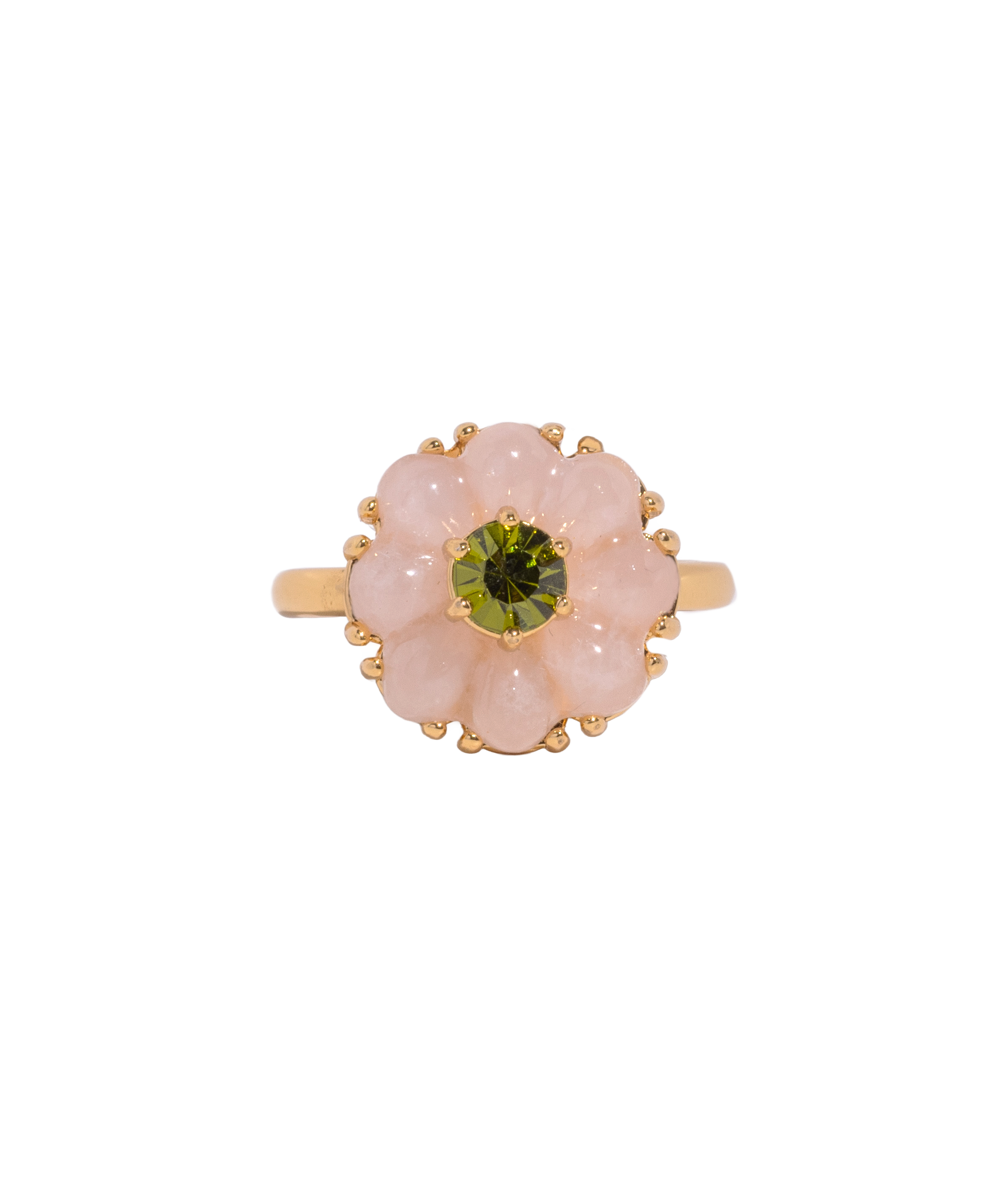 Emeline Flower Ring in Rose Quartz