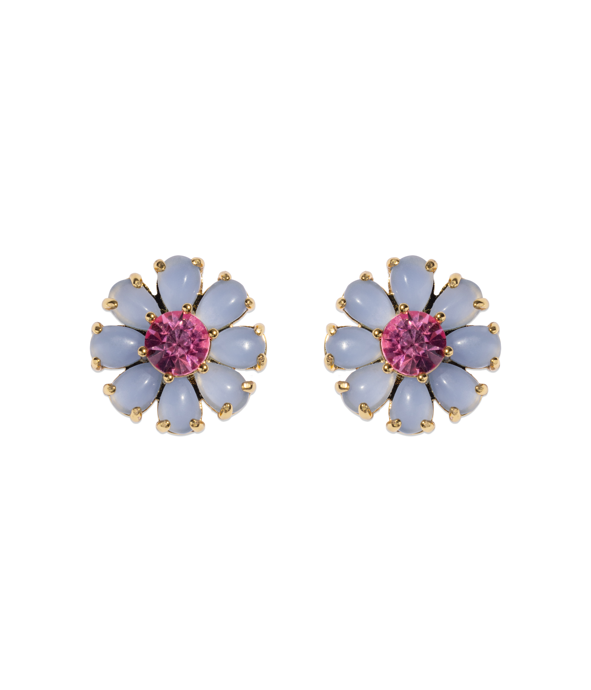 Emeline Flower Studs in Blue