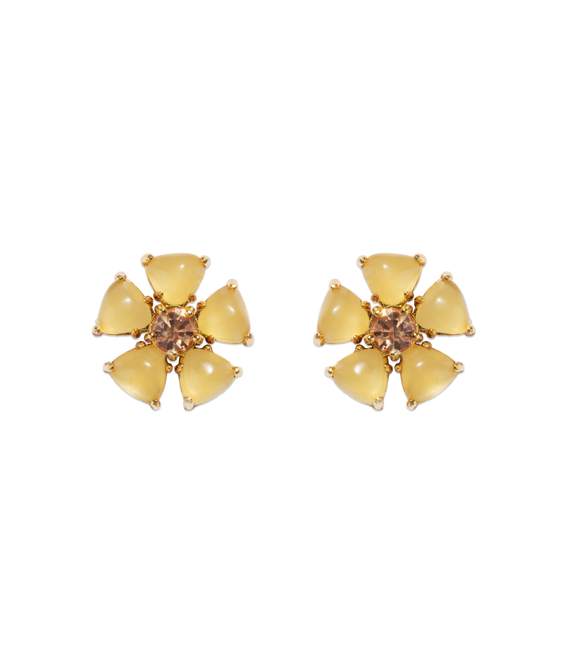 Emeline Flower Studs in Yellow - Loren Hope