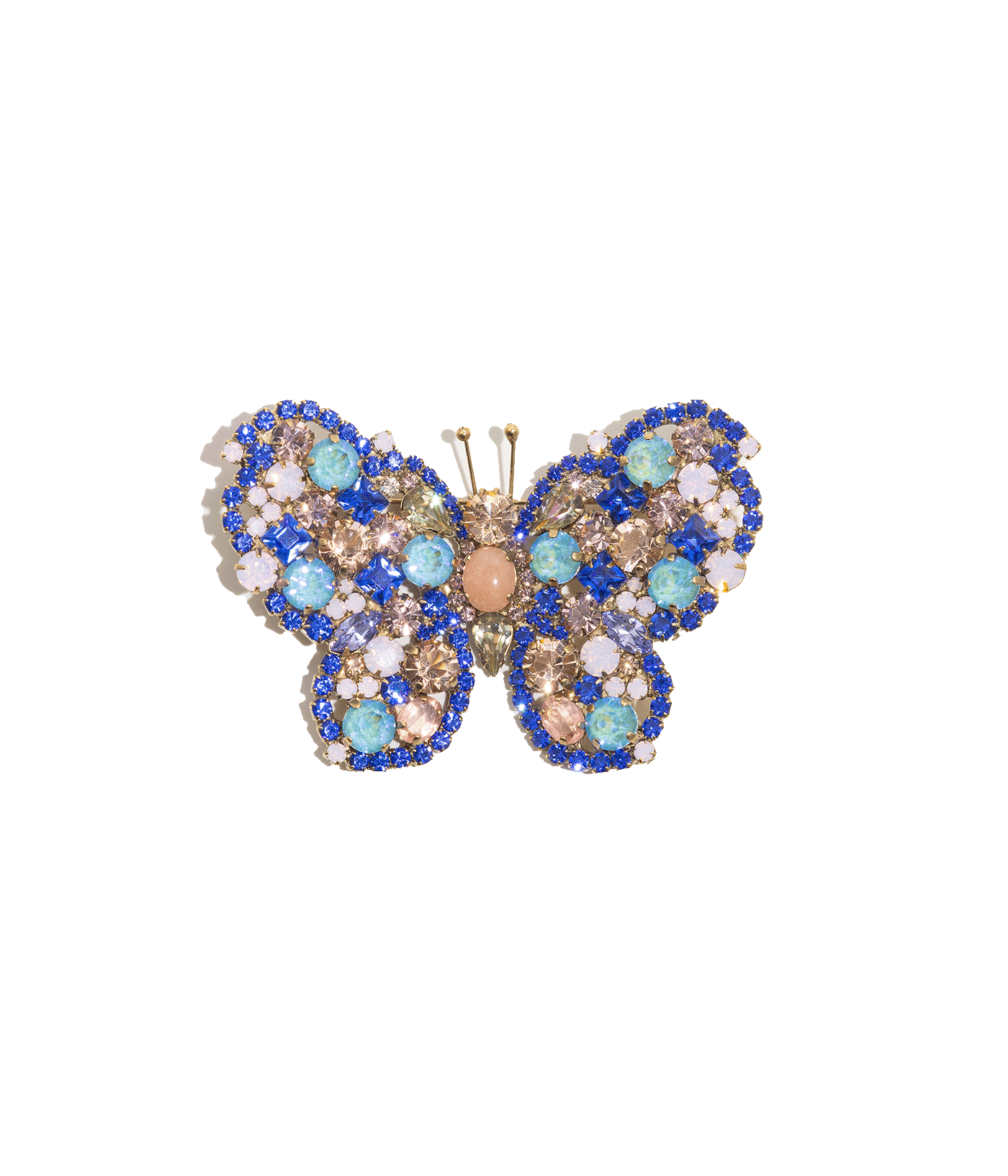 Medium Butterfly in Sapphire / Light Peach / Aqua AB