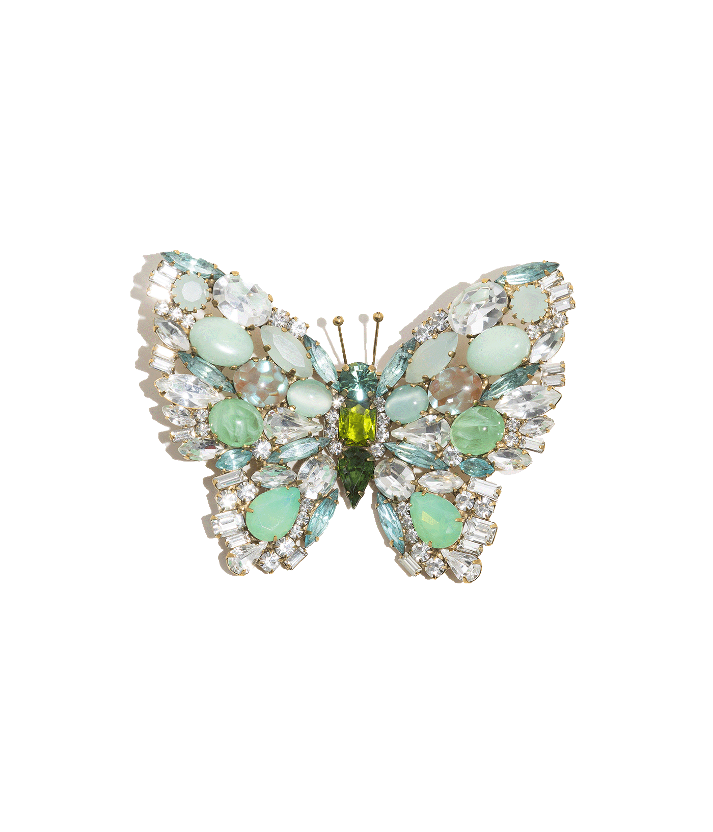 Large Butterfly in Olivine / Chrysolite Opal / Crystal