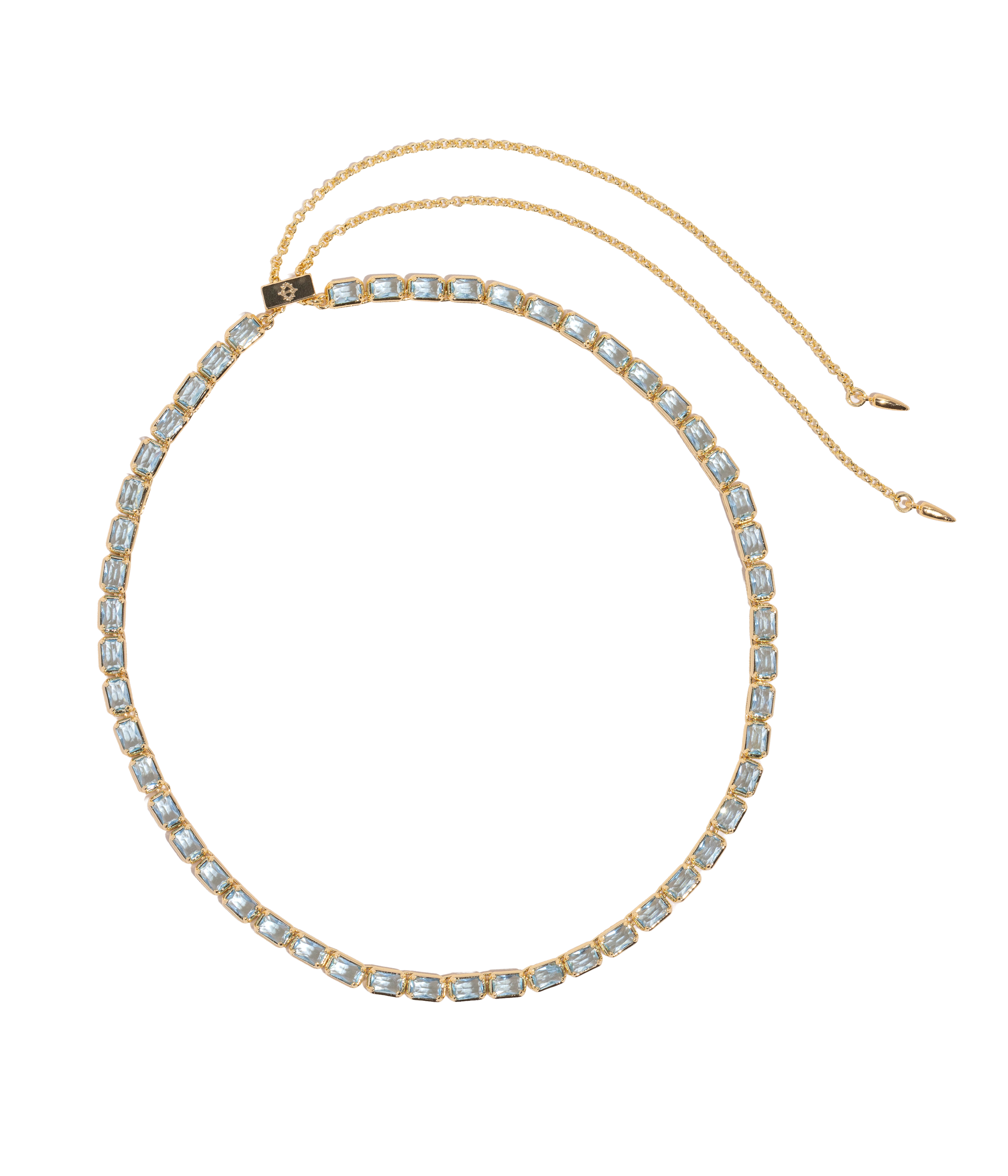 Liza Slider Necklace in Aqua