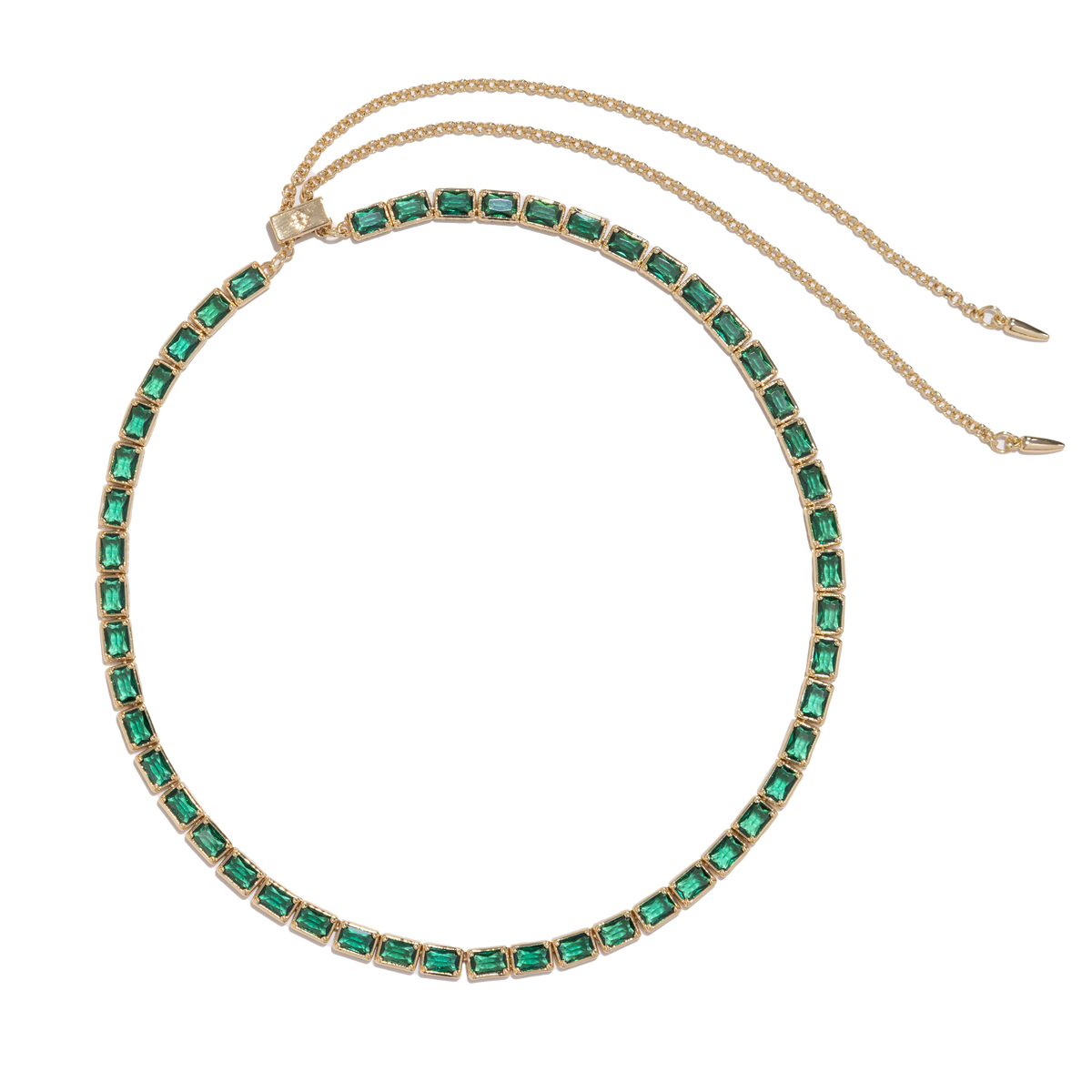 Liza Slider Necklace in Emerald