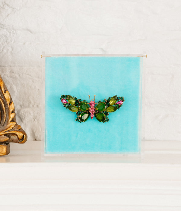 Medium Butterfly in Olivine / Rose / Emerald