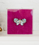 Small Butterfly in Aqua / Crystal
