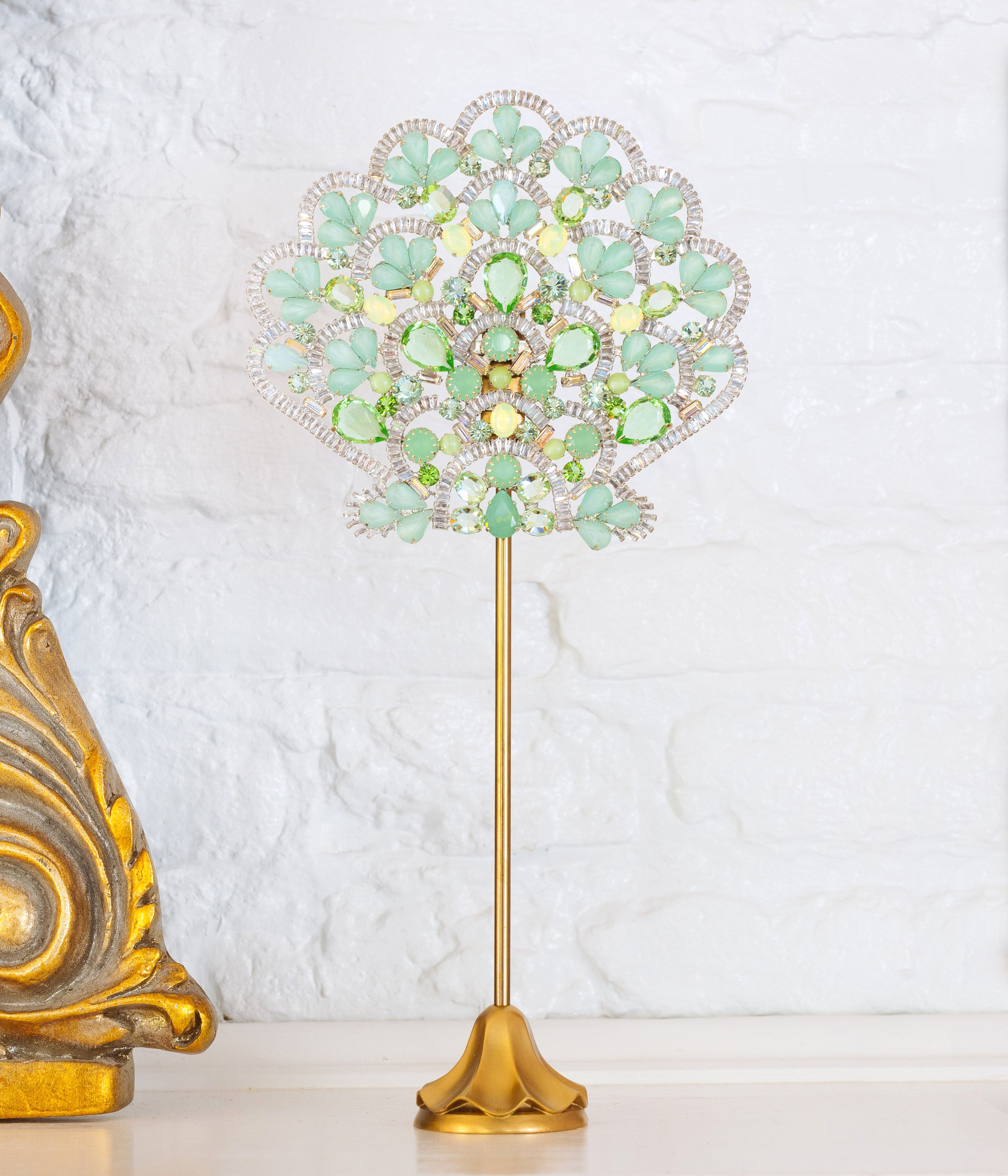 X-Large Scallop Shell Specimen in Mint / Peridot