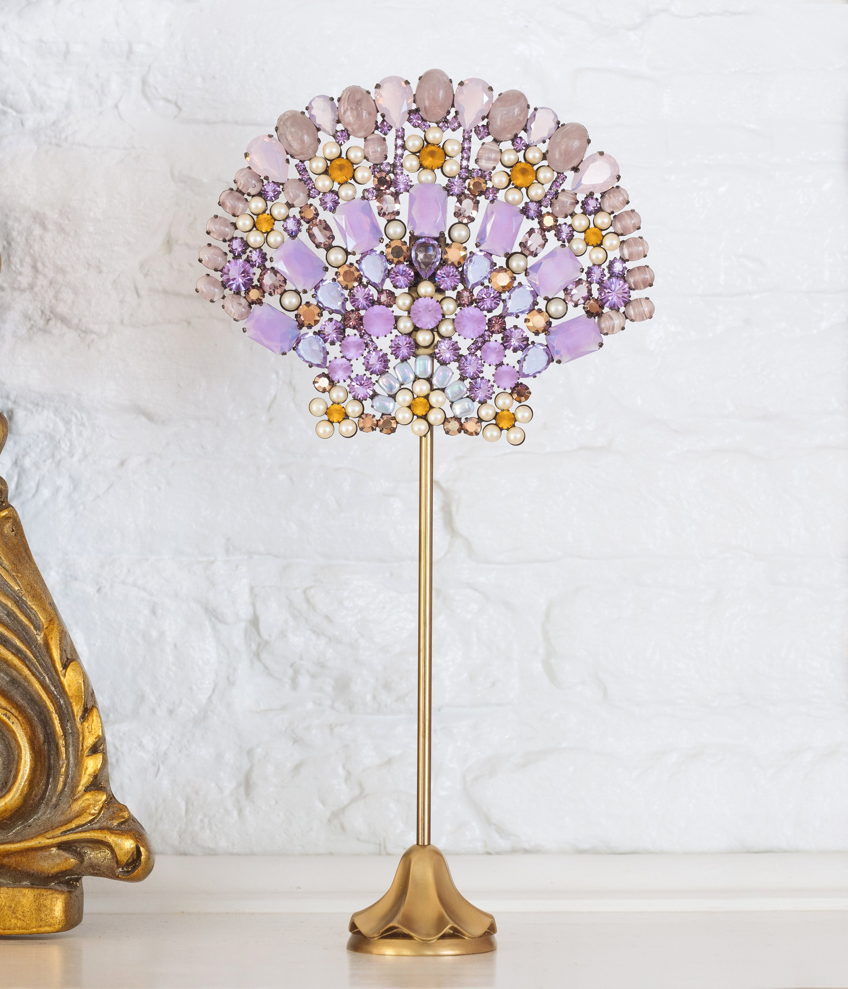 X-Large Scallop Shell Specimen in Pearl / Lavender / Topaz