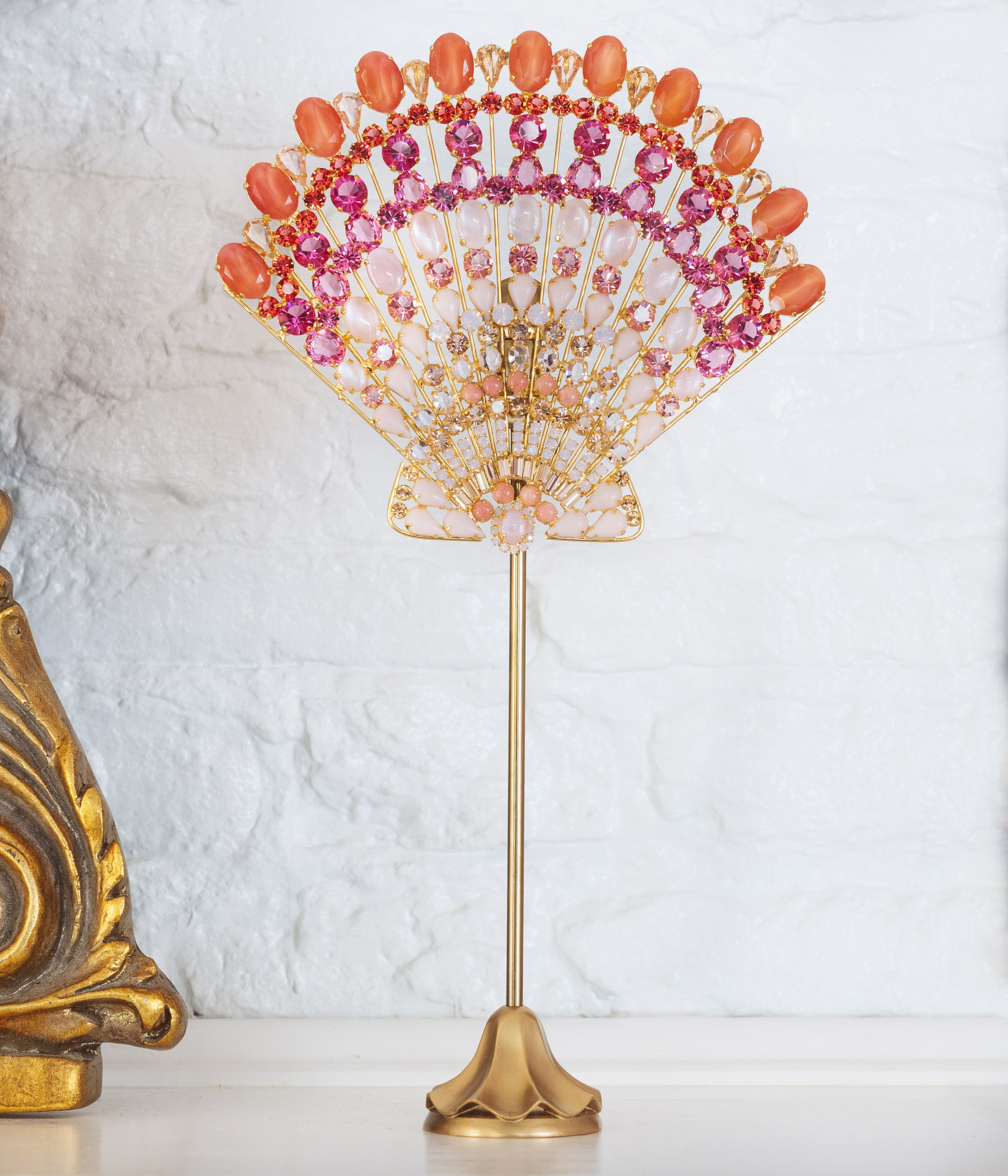 X-Large Scallop Shell Specimen in Light Pink / Apricot