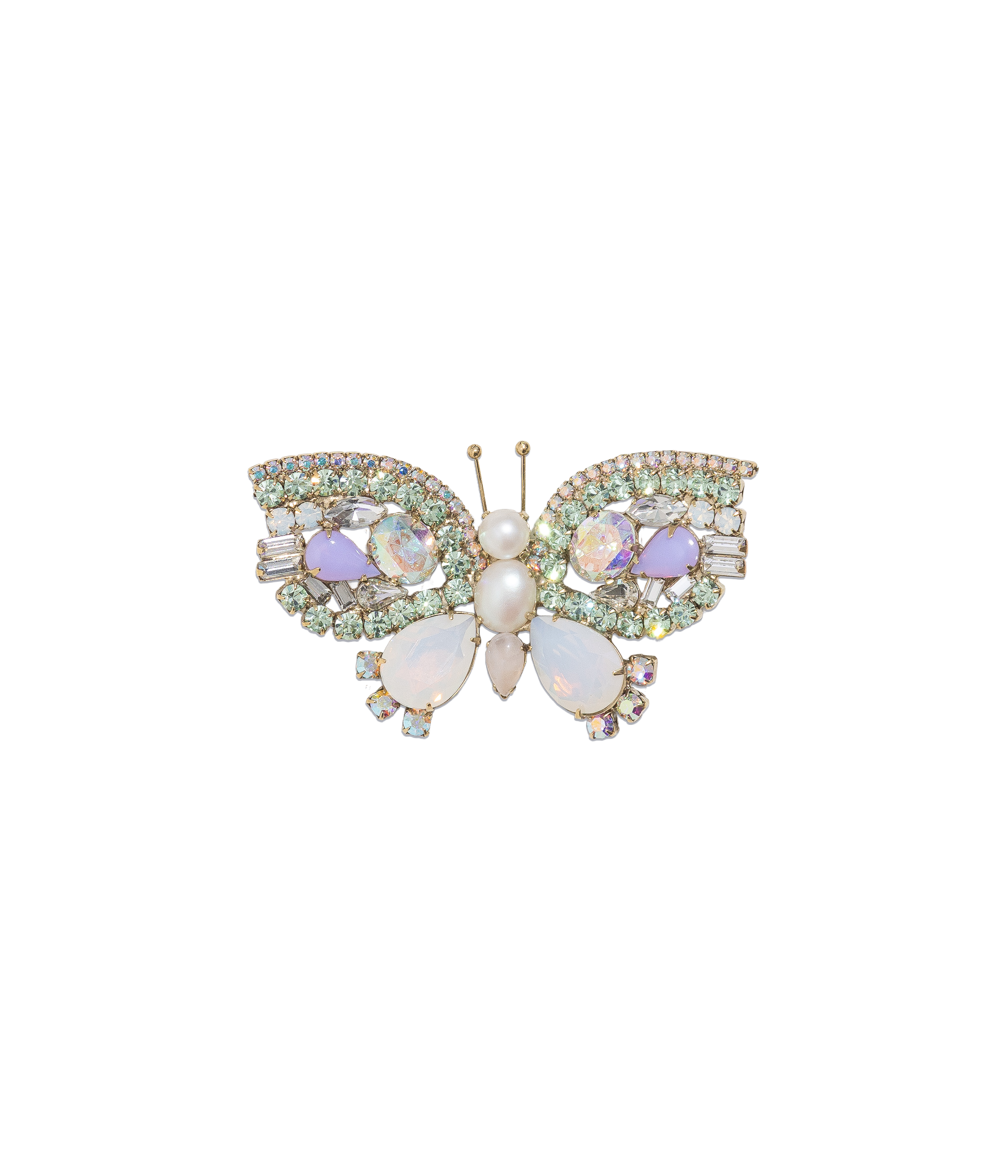Small Butterfly in Chrysolite / Crystal AB / Milky Purple