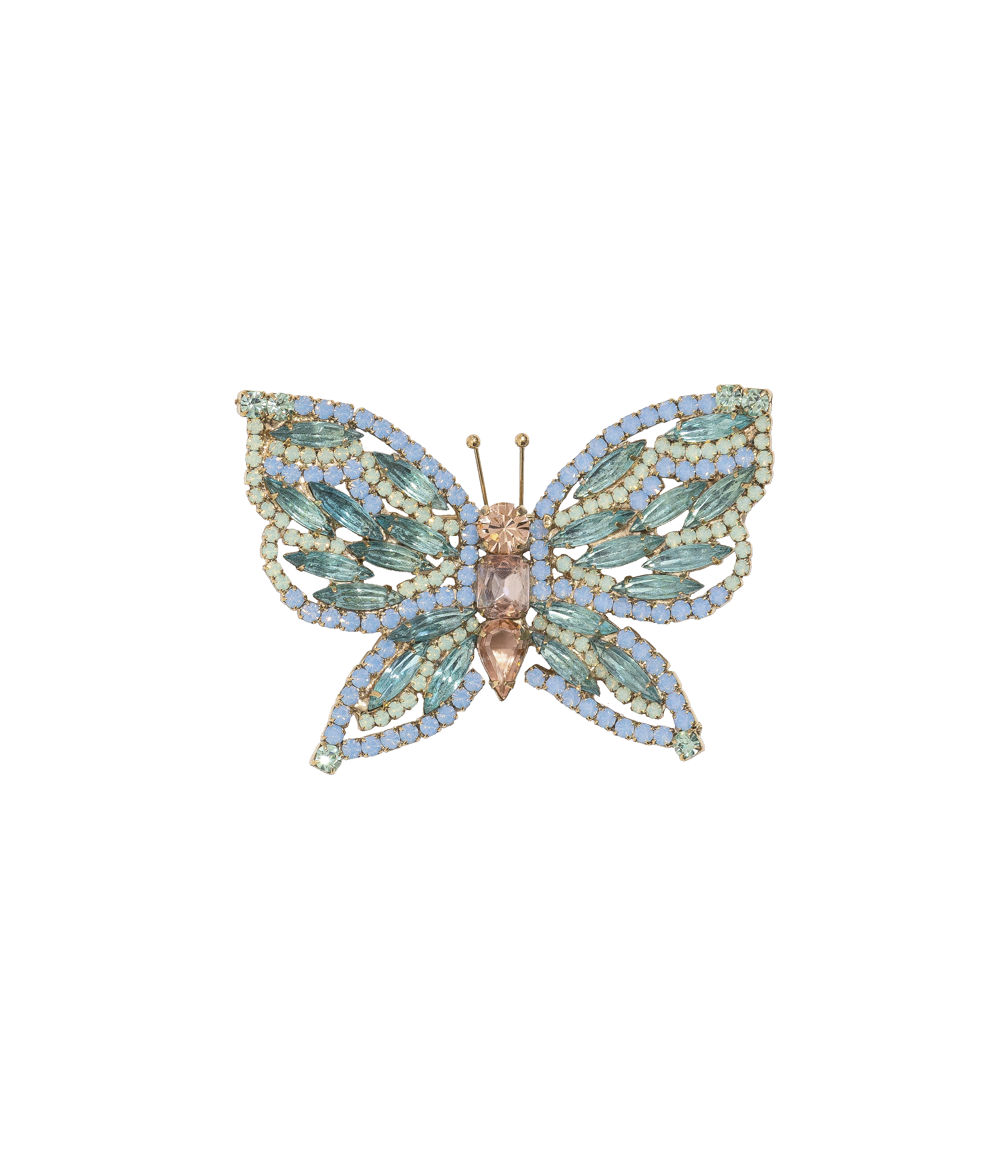 Large Butterfly in Aqua / Air Blue Opal / Rosaline