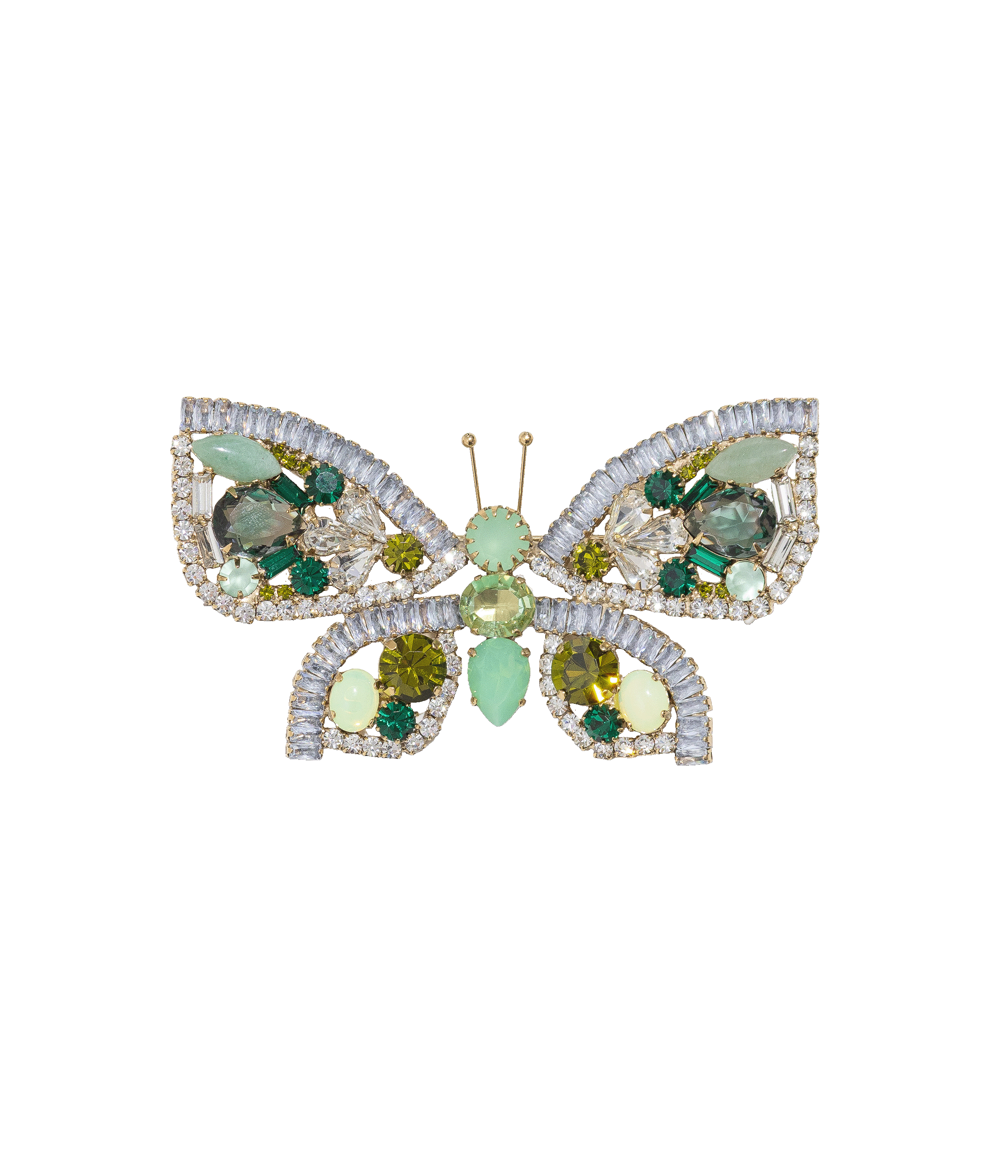 Large Butterfly in Pacific Opal / Crystal / Olivine