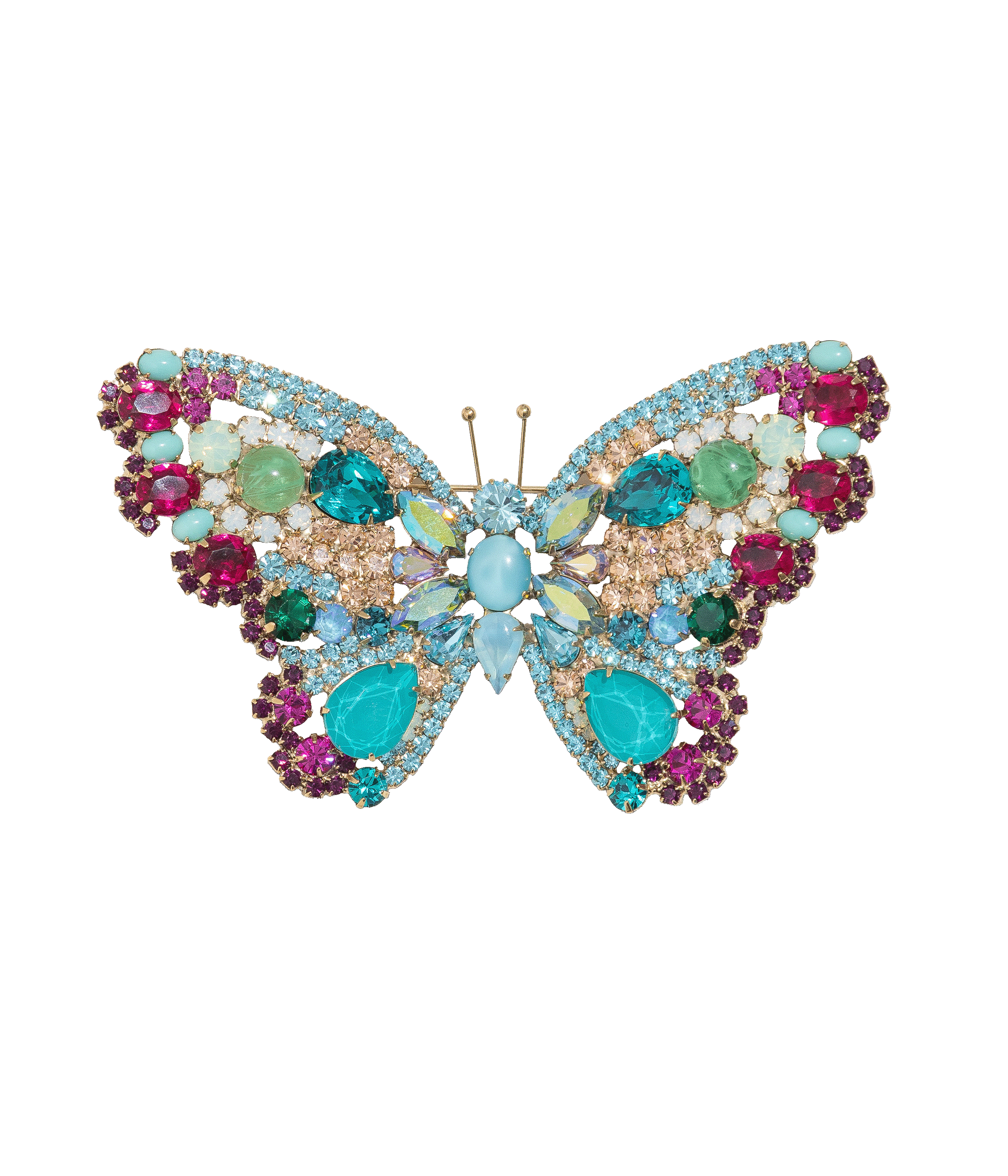 X-Large Butterfly in Aqua / Rubinite / Turquoise