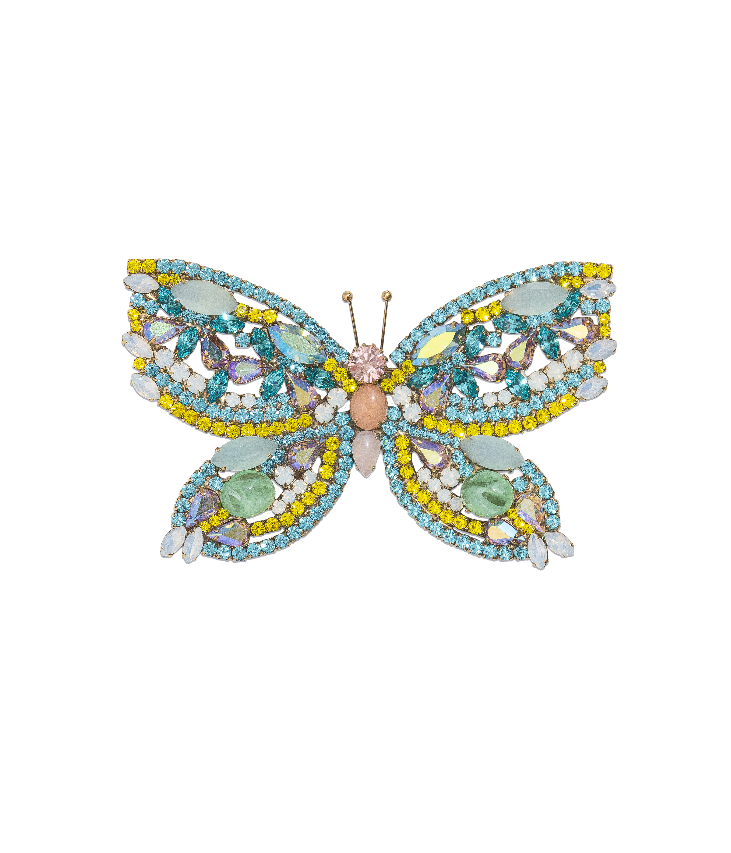 X-Large Butterfly in Citrine / Aqua / Vintage Rose