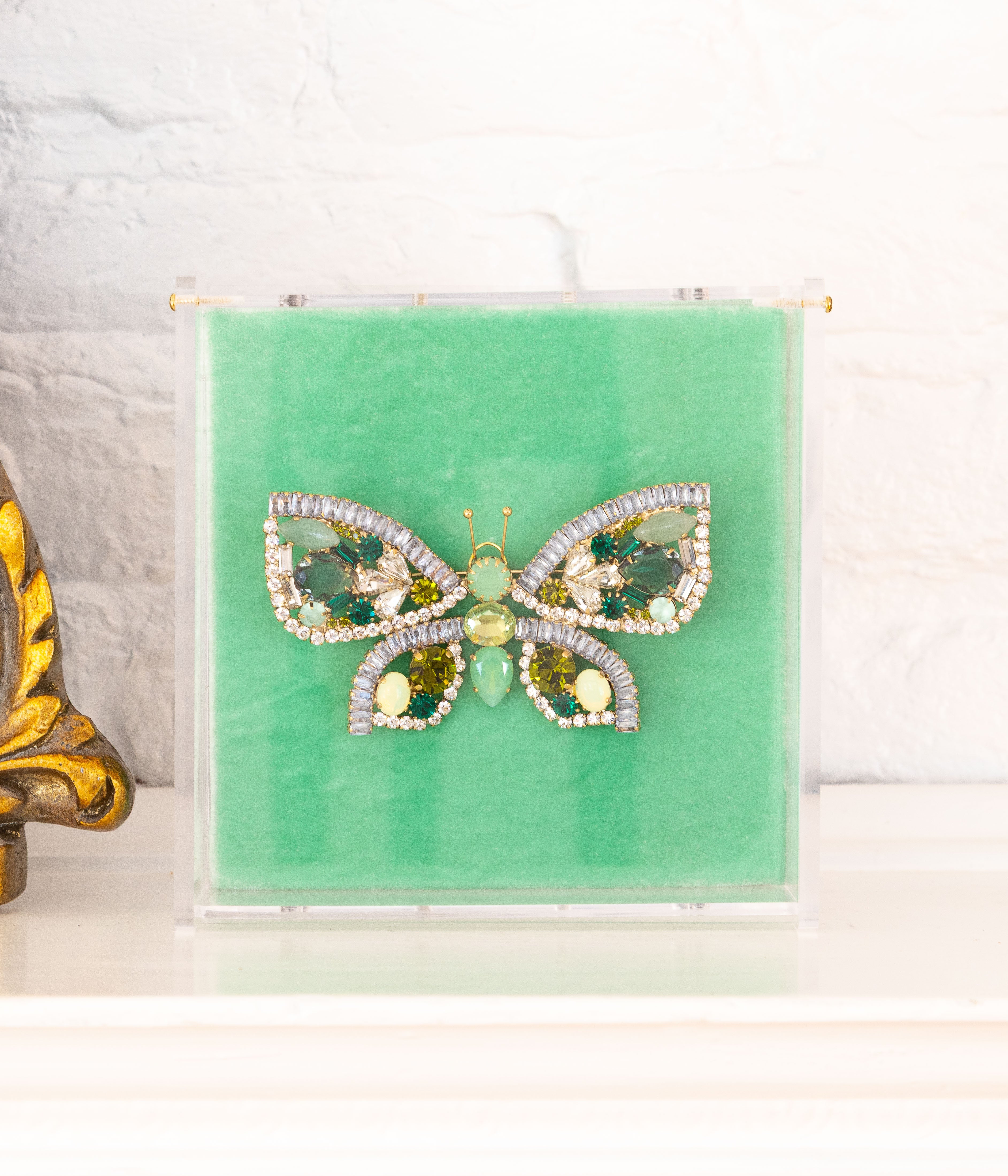 Large Butterfly in Pacific Opal / Crystal / Olivine