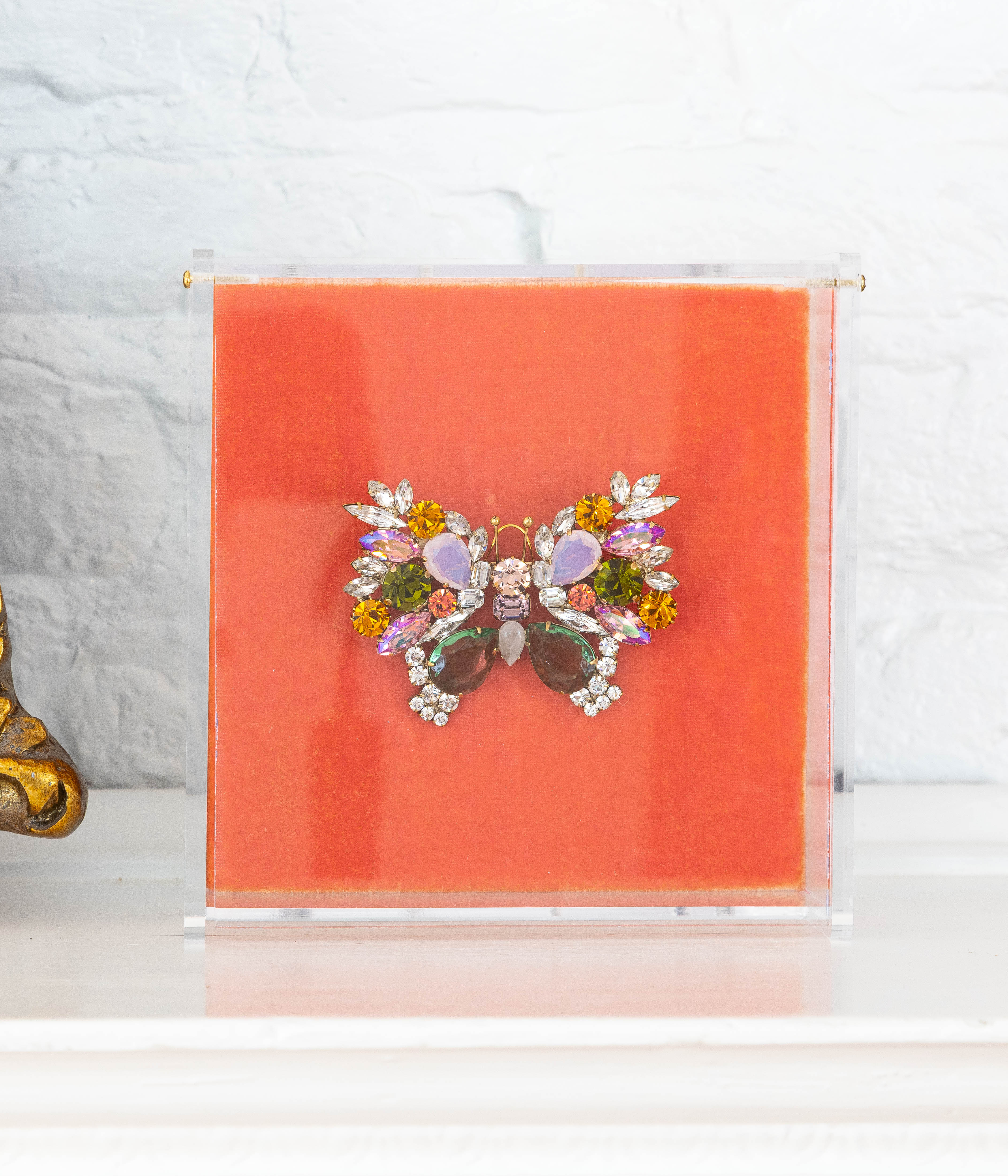 Medium Butterfly in Topaz / Rose AB / Olivine