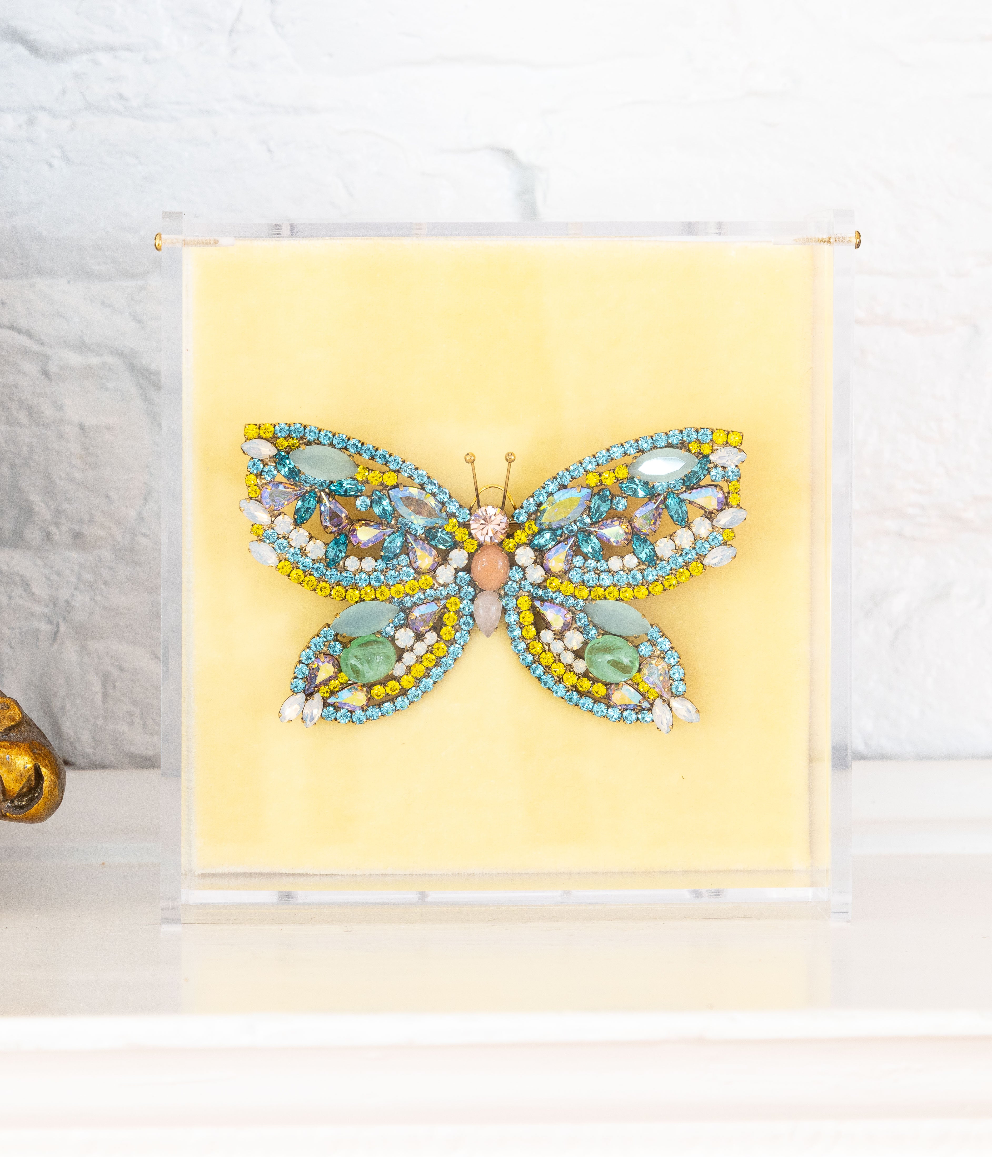 X-Large Butterfly in Citrine / Aqua / Vintage Rose