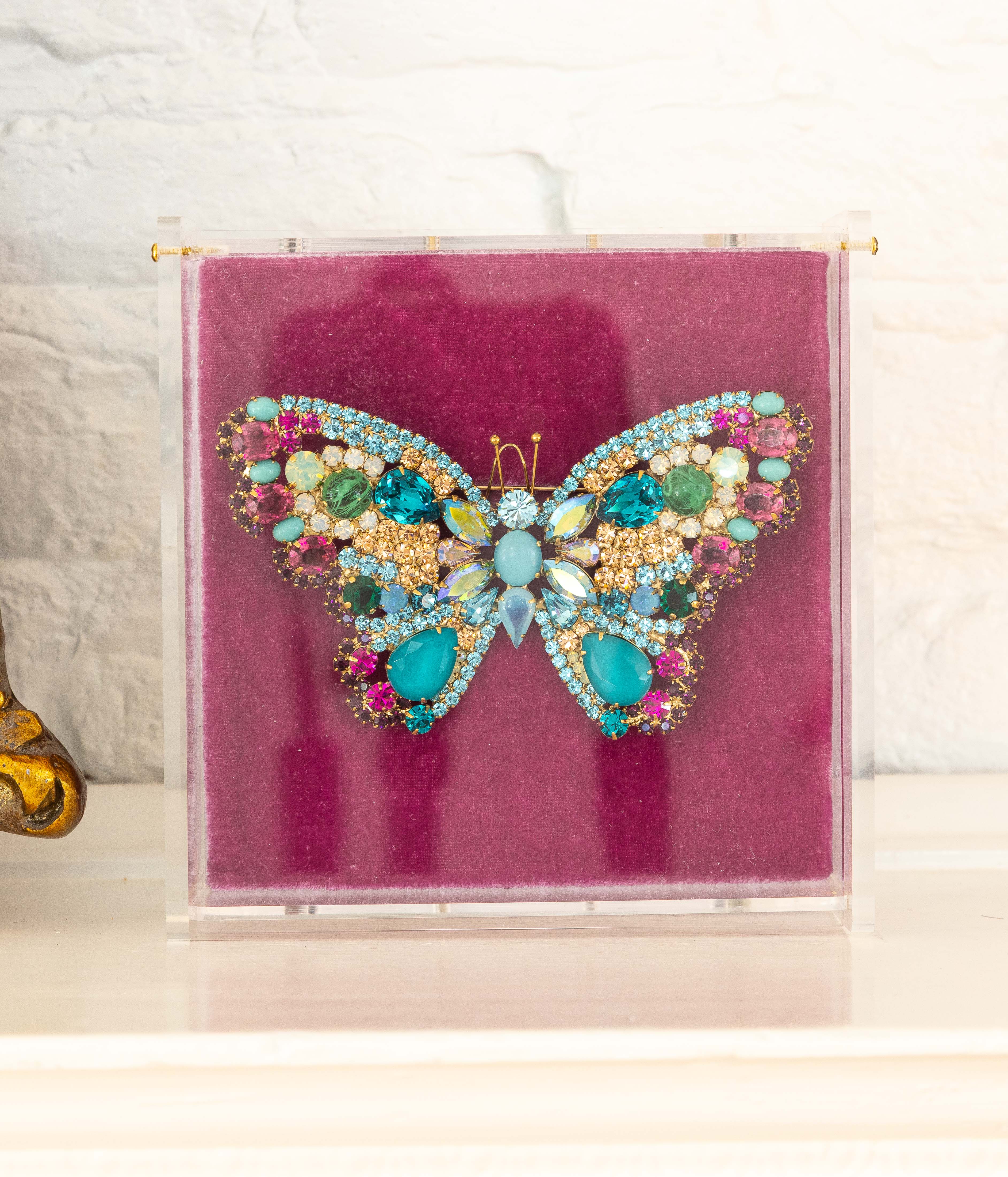 X-Large Butterfly in Aqua / Rubinite / Turquoise