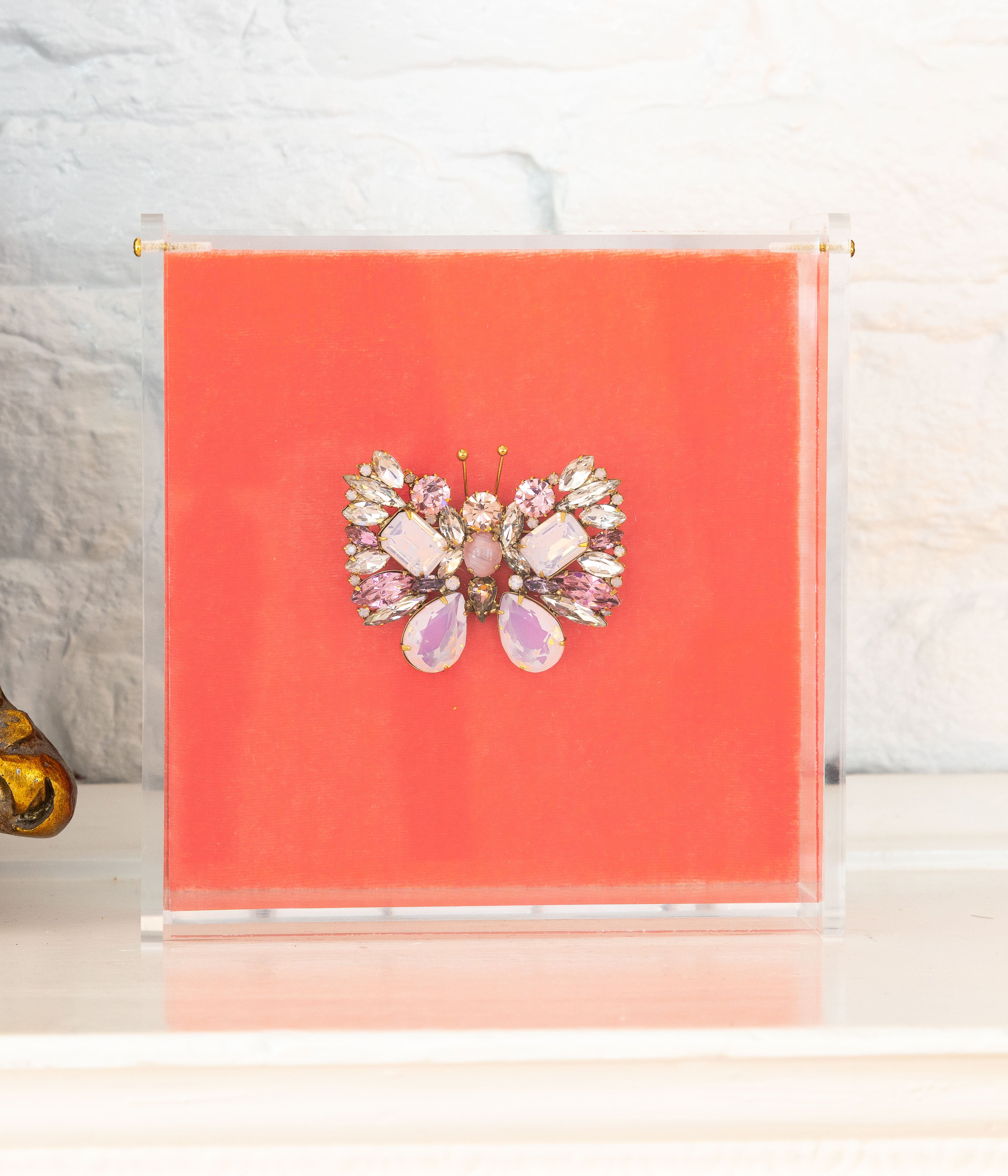 Small Butterfly in Rose / Rose Opal / Crystal