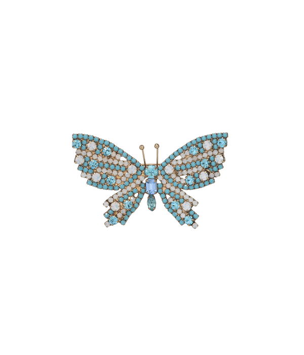 Small Butterfly in Turquoise / White Opal