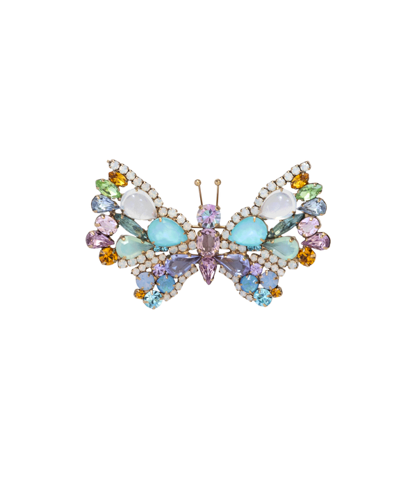 Small Butterfly in White Opal / Turquoise / Amethyst