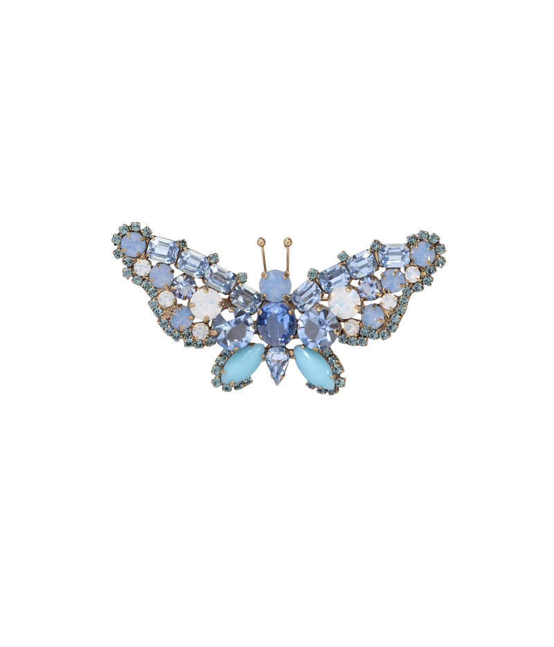 Small Butterfly in Light Sapphire / White Opal