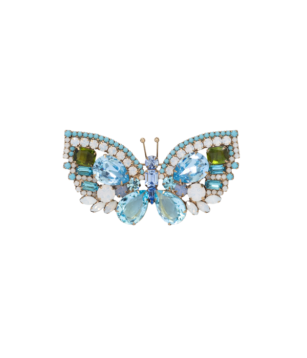Small Butterfly in Aqua / Light Sapphire / White Opal / Olivine