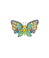 Medium Butterfly in Green Opal / Citrine / Light Sapphire