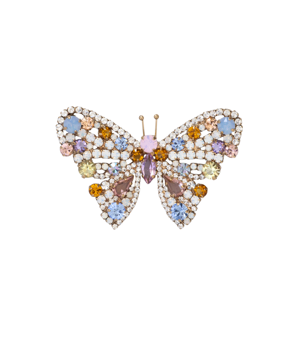 Medium Butterfly in White Opal / Light Sapphire / Topaz