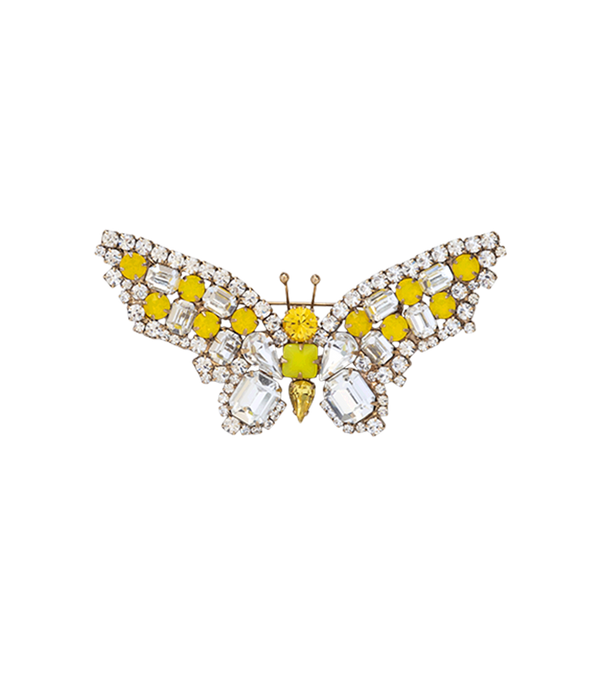Medium Butterfly in Yellow Opal / Crystal