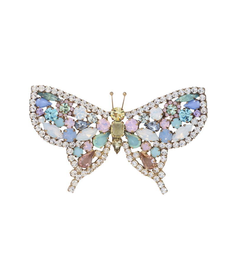 Large Butterfly in Crystal / Aqua / White Opal / Jonquil