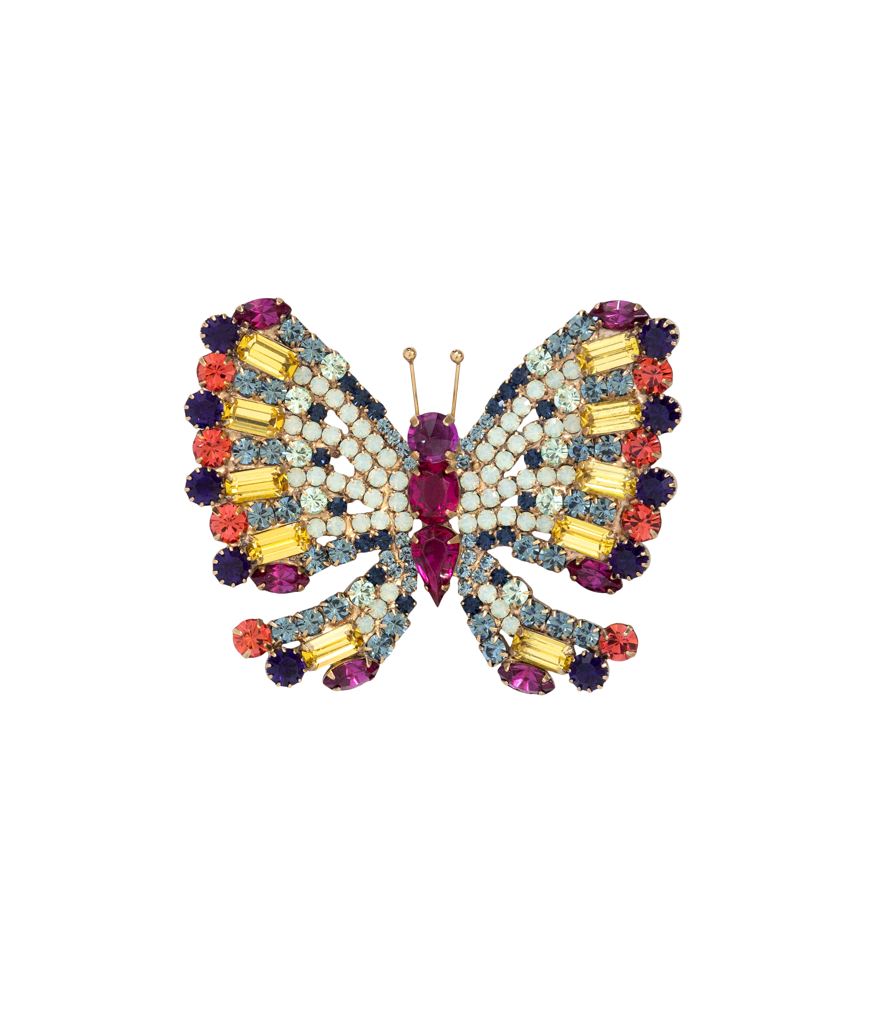 Large Butterfly in Citrine / Ruby / Green Opal
