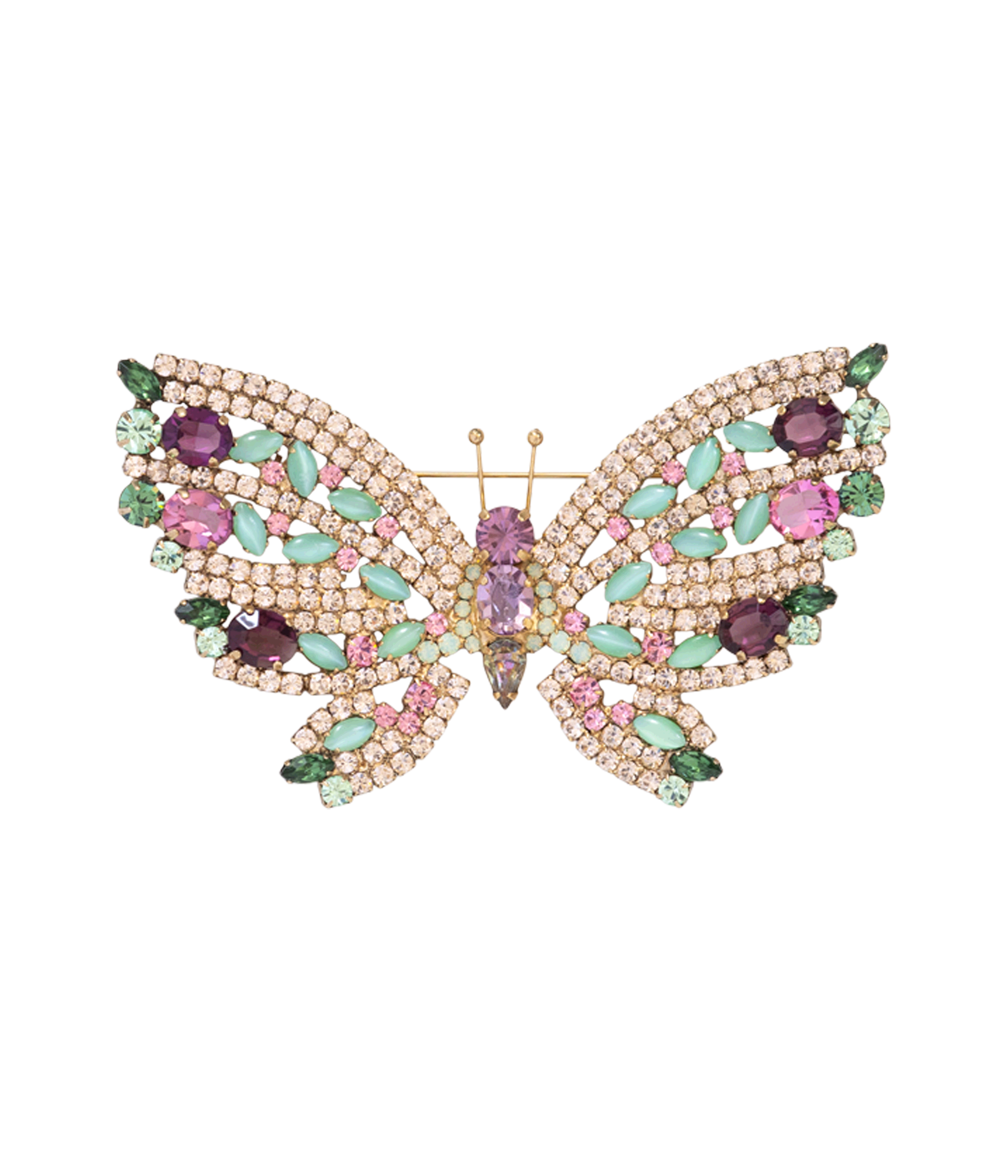 X-Large Butterfly in Green / Amethyst / Light Peach