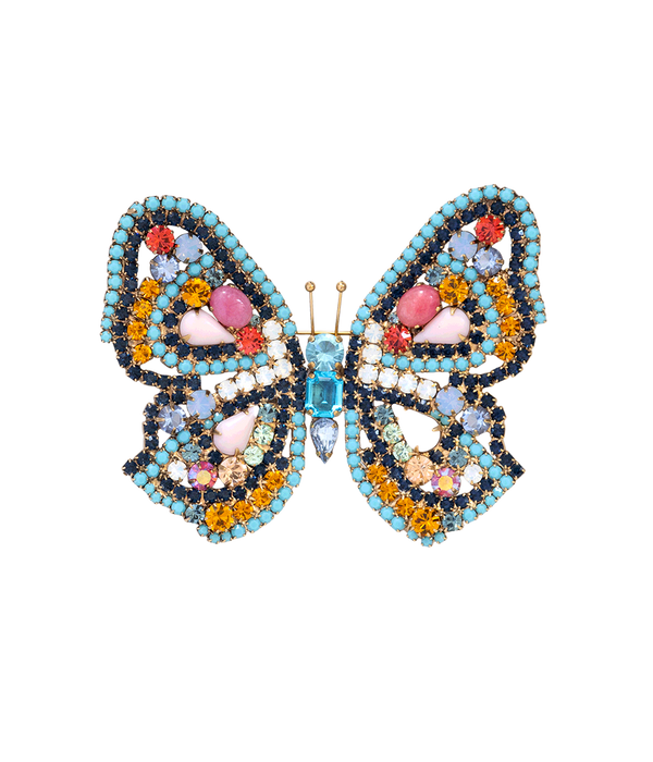 X-Large Butterfly in Turquoise / Topaz / White Opal / Jet