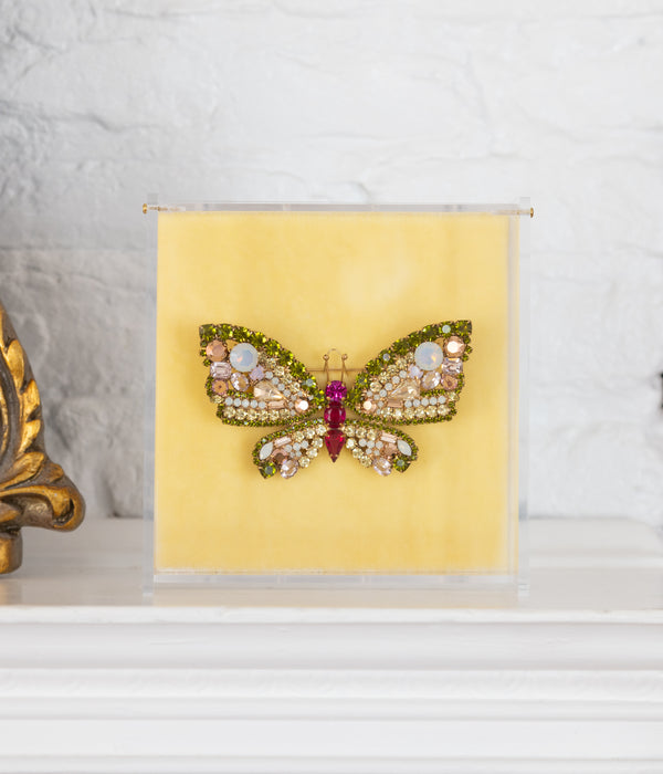 Large Butterfly in Olivine / Ruby / Jonquil