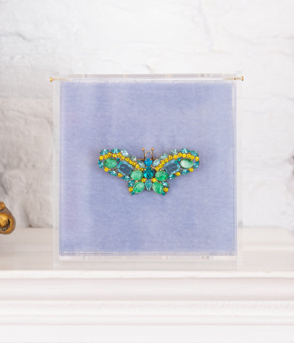 Small Butterfly in Aqua / Citrine / Green
