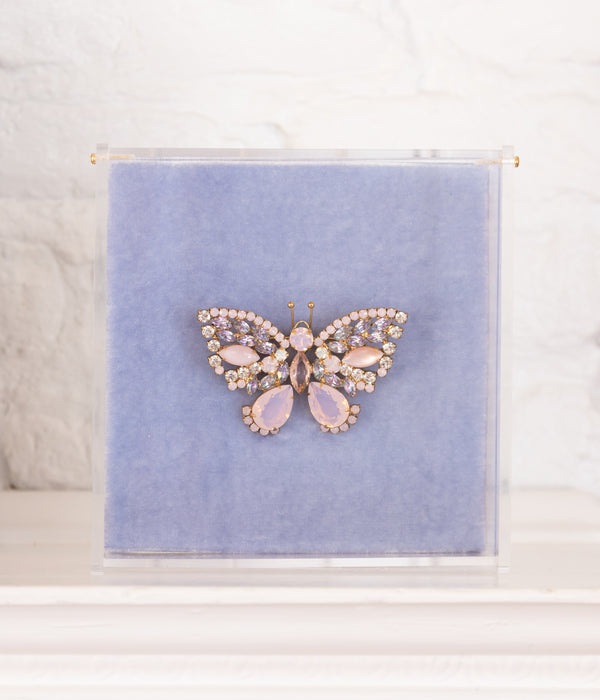 Small Butterfly in Rose Opal / Pink Mother of Pearl / Vitrail Light