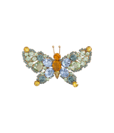 Small Butterfly in Chrysolite / Light Sapphire / Topaz