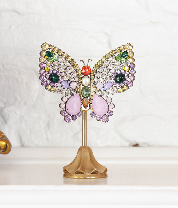 Small Empress Butterfly in Lavender / Crystal / Emerald