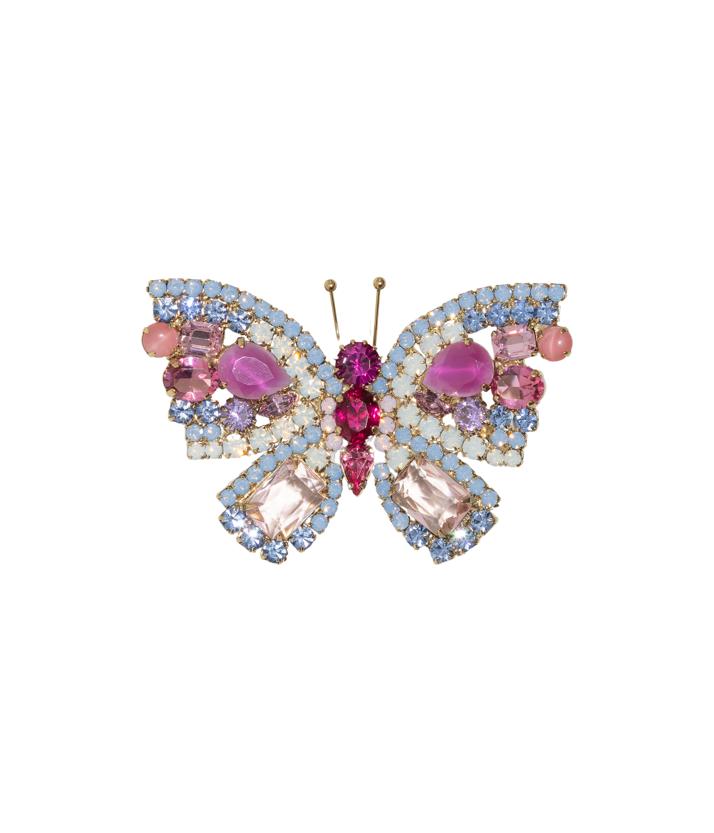 Medium Butterfly in Light Sapphire Opal AB / Fuchsia / Rosaline