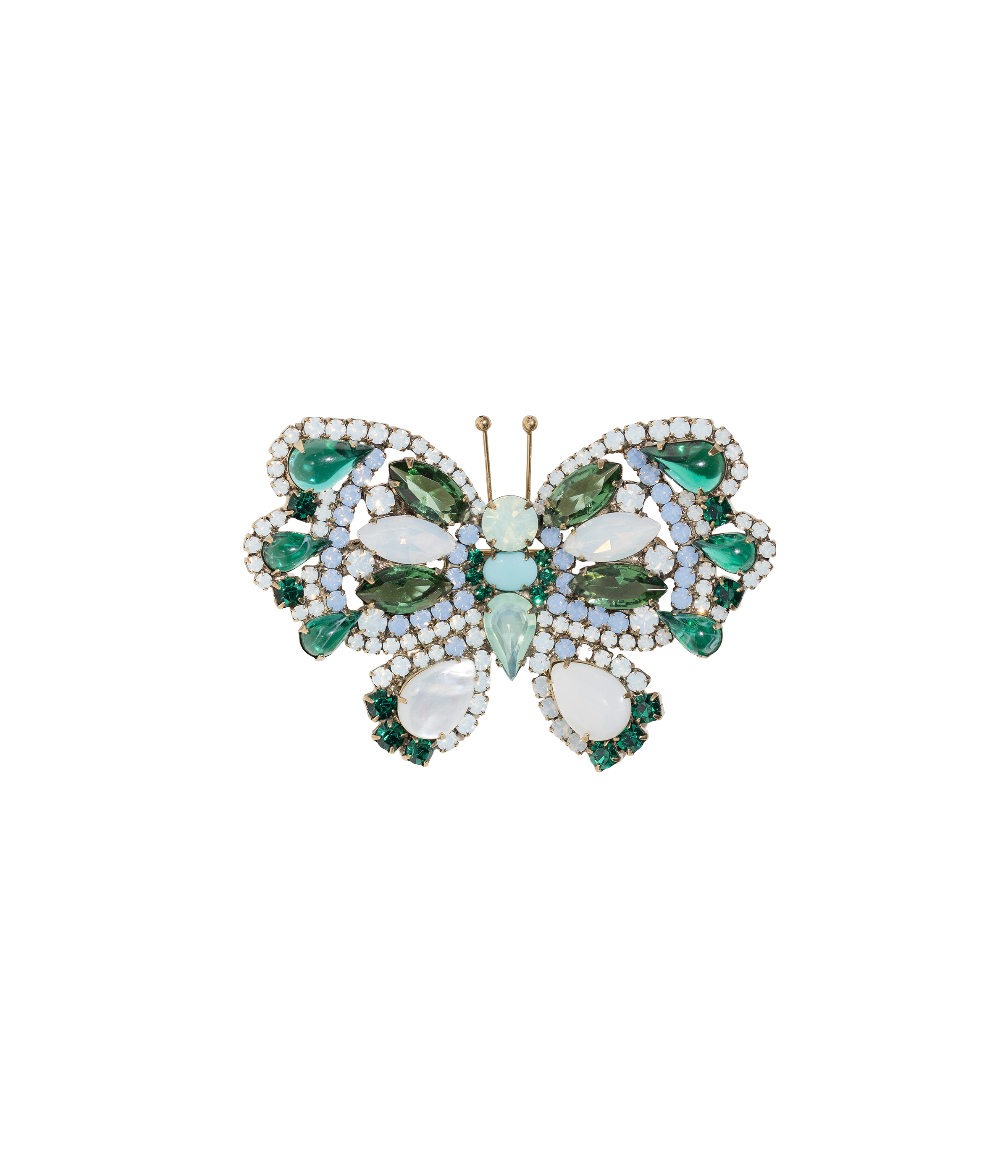 Medium Butterfly in Mother Of Pearl / Emerald / Air Blue Opal - Loren Hope