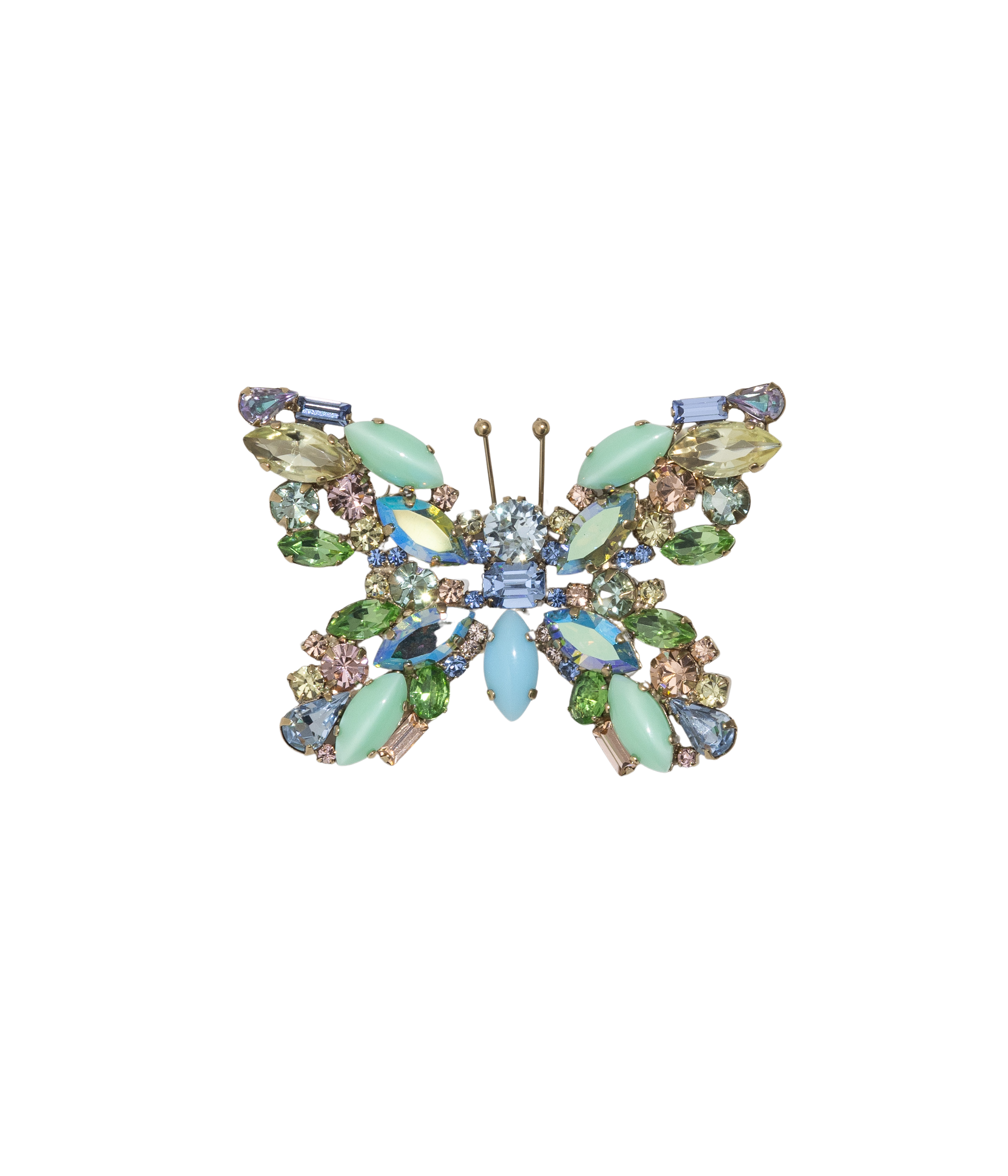 Medium Butterfly in Peridot / Light Sapphire AB / Jonquil