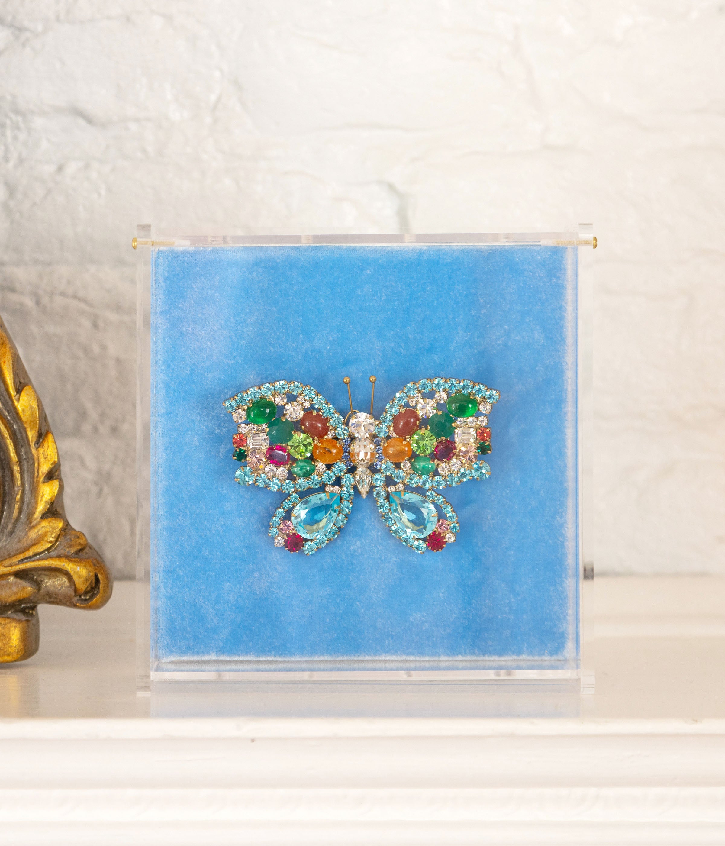 Large Butterfly in Aqua / Crystal / Emerald