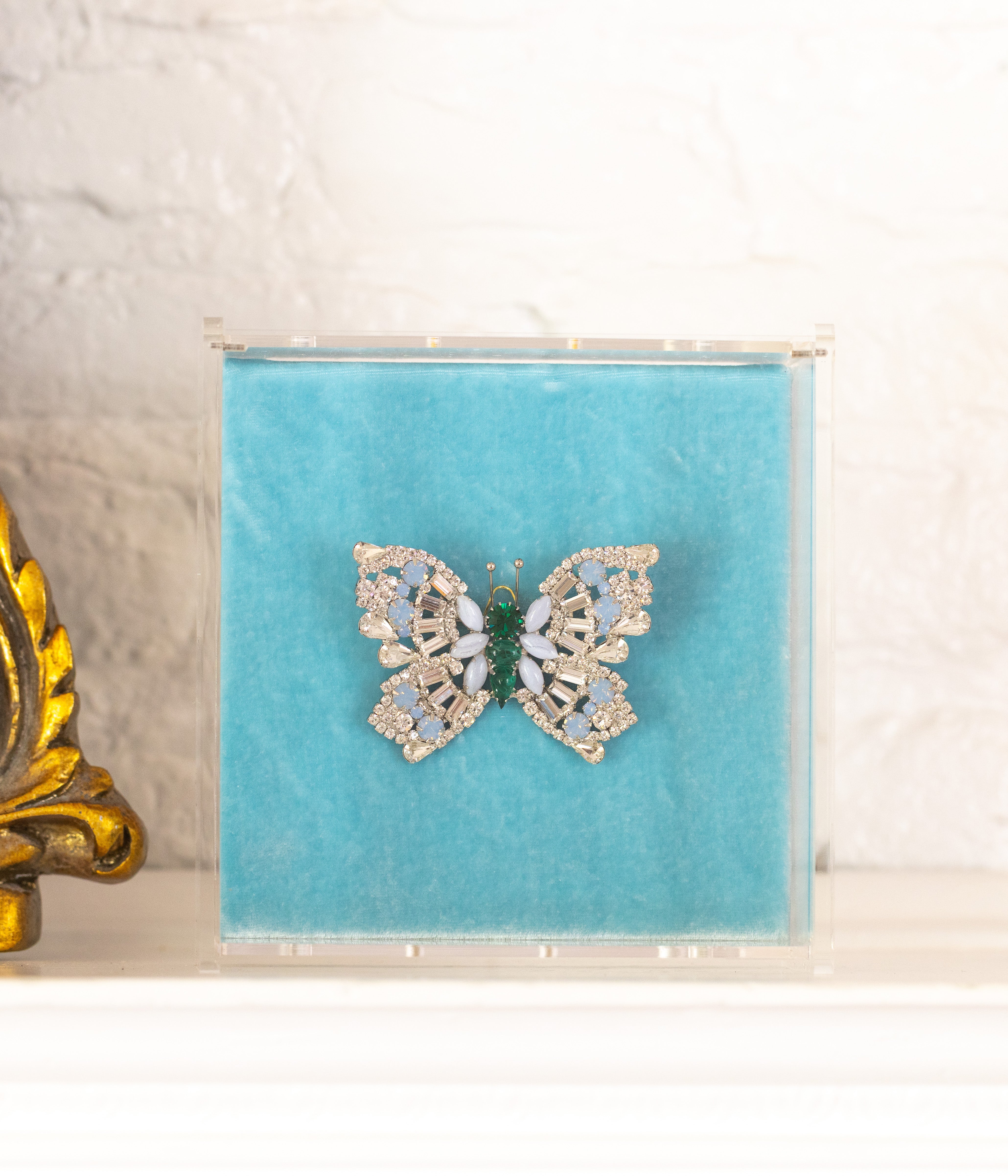 Medium Butterfly in Blue Lace Agate / Emerald / Air Blue Opal - Loren Hope