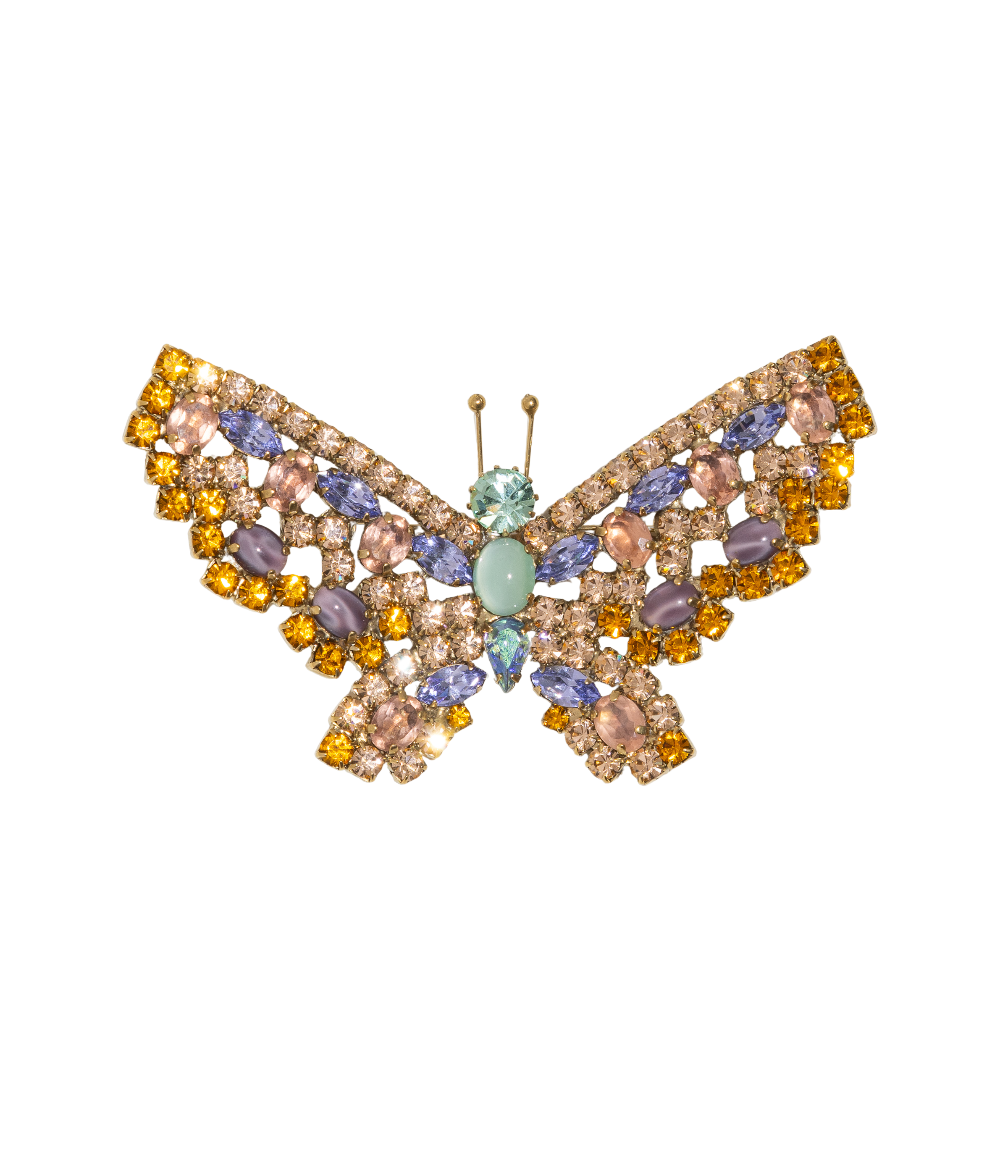 Large Butterfly in Light Peach / Tanzanite / Topaz