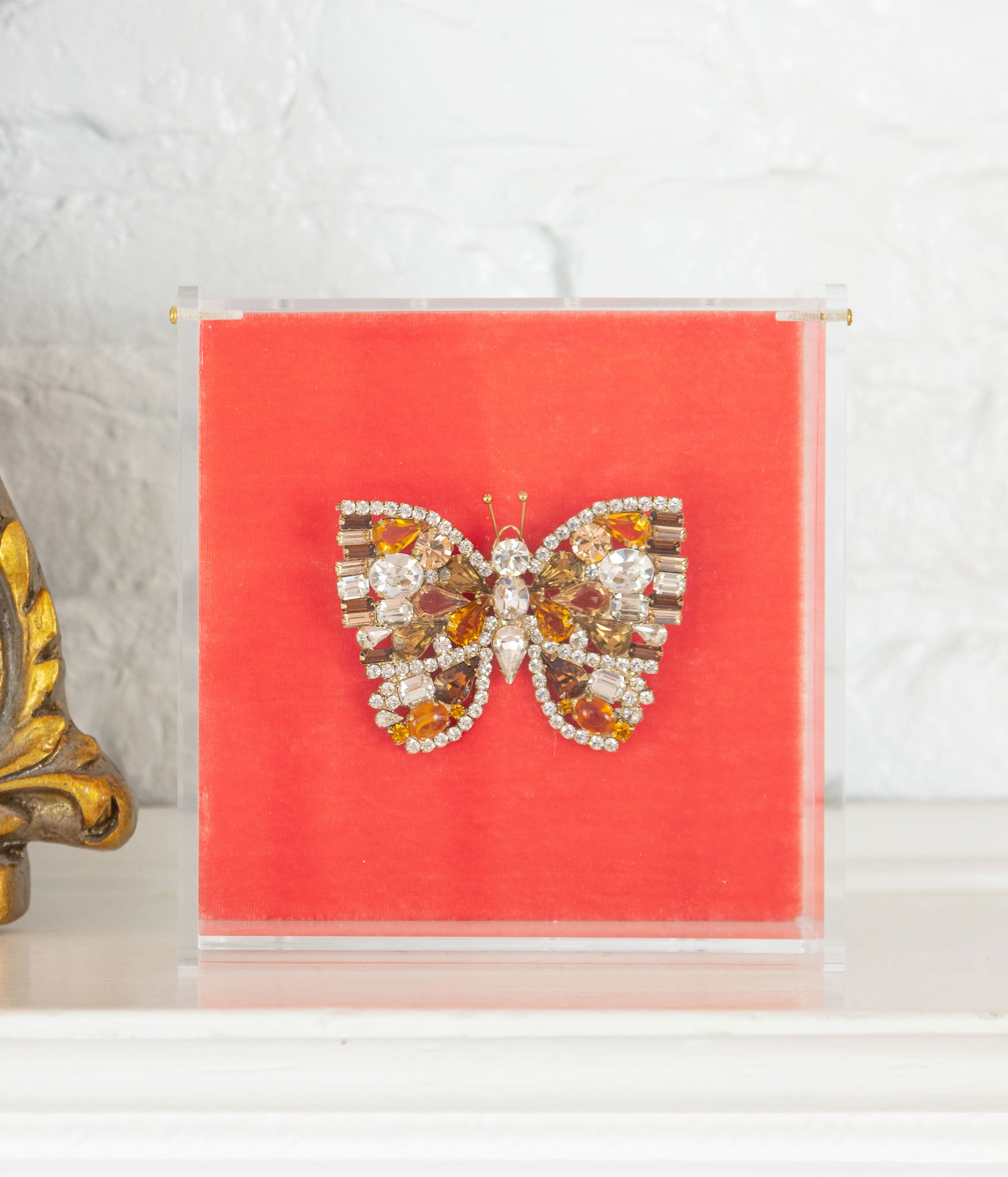 Large Butterfly in Light Topaz / Crystal / Topaz